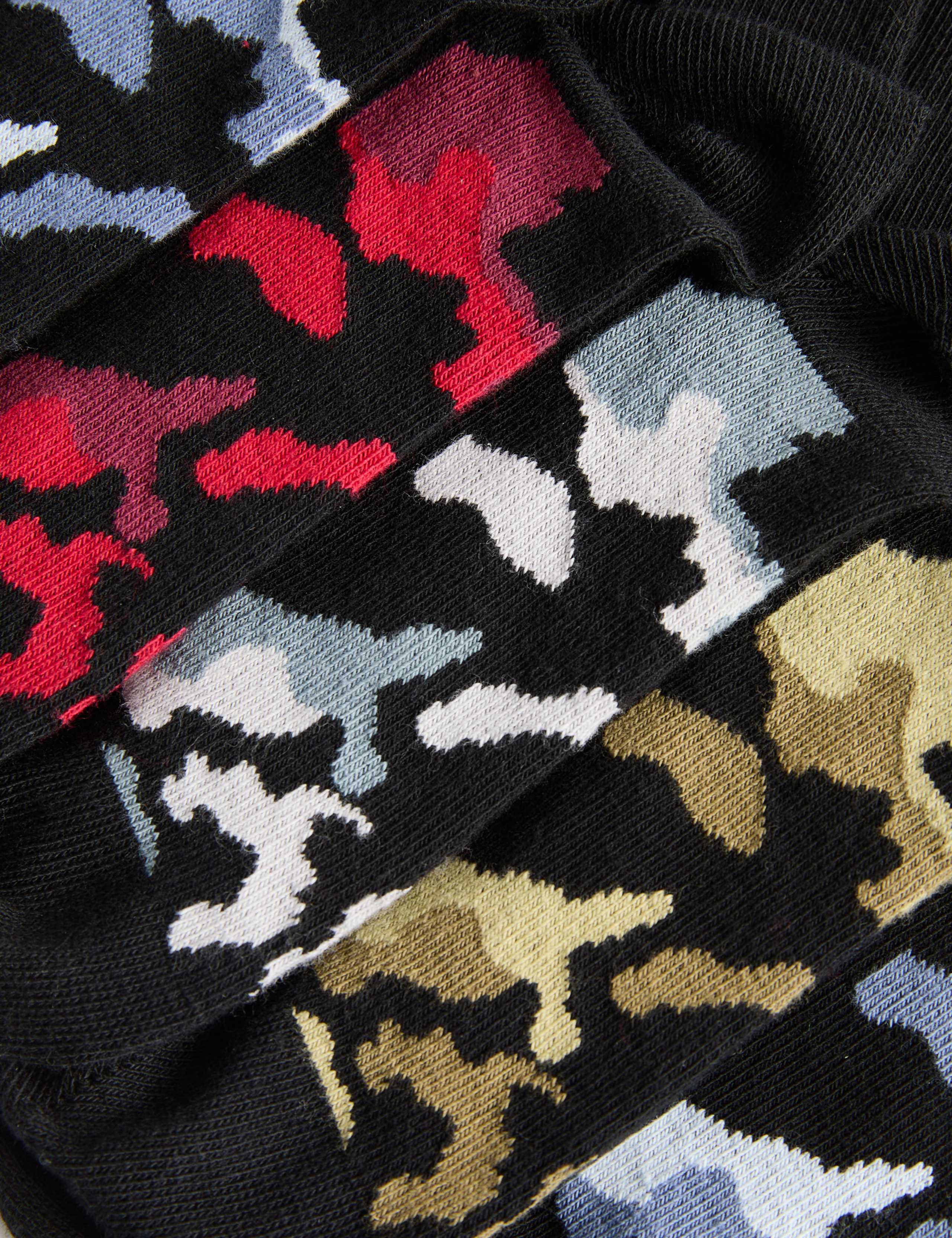 5 Pack Cotton Rich Printed Footbed Socks 2 of 2