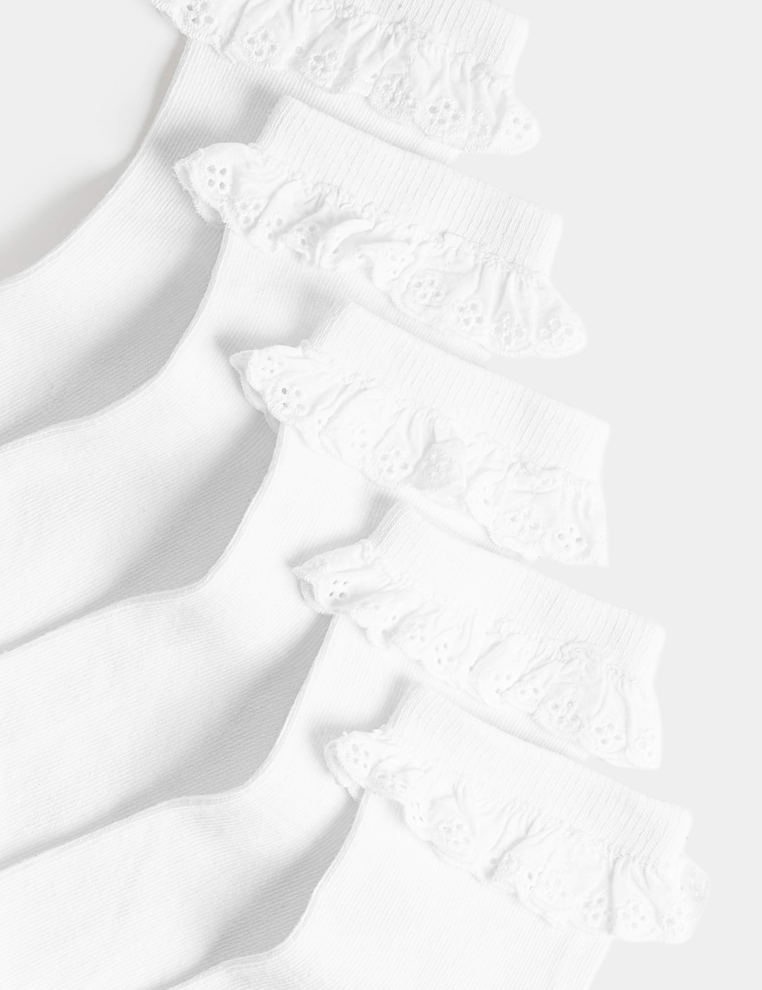 5 Pack Cotton Rich Frill Ankle Socks 2 of 2
