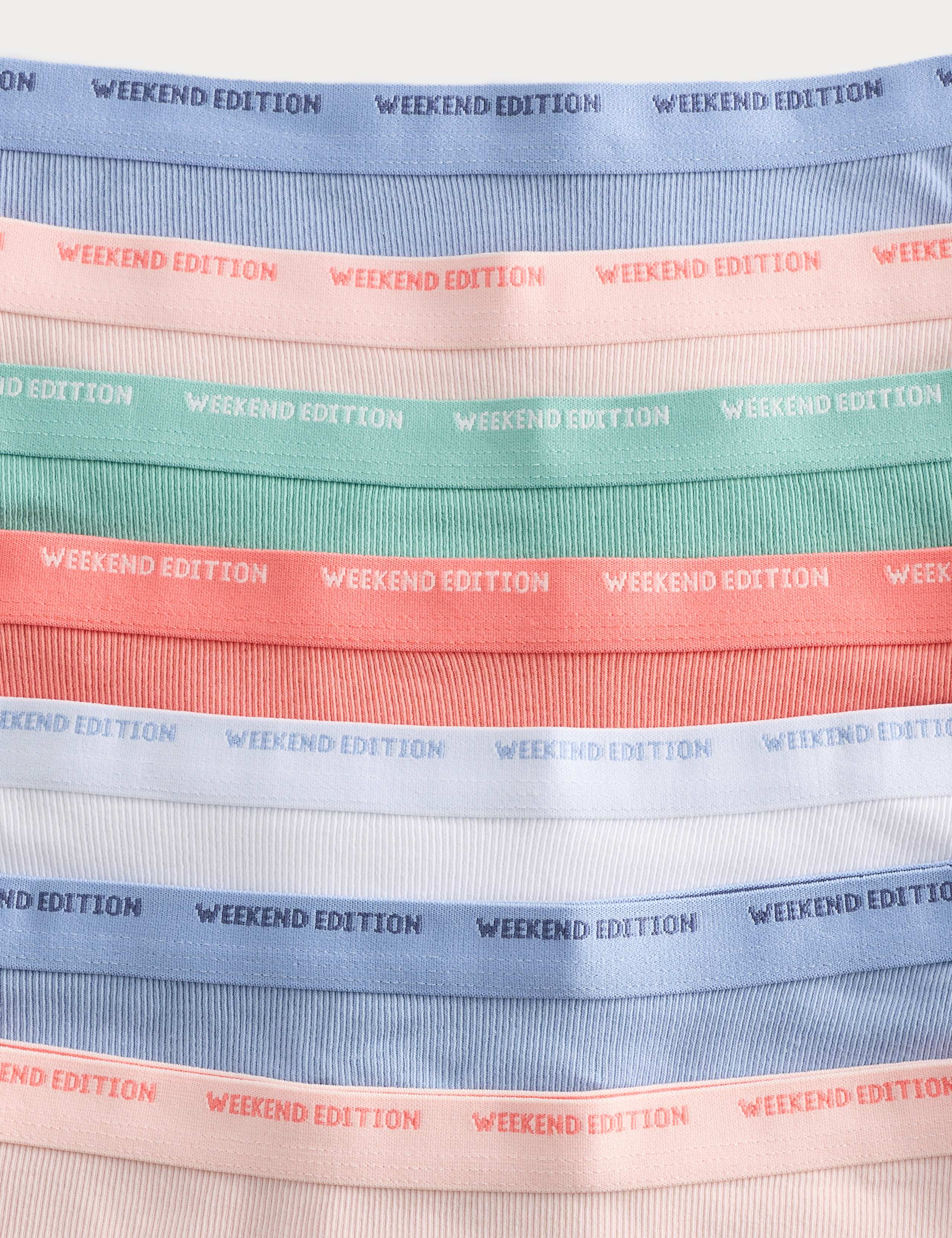 7 Pack Cotton with Stretch Ribbed Knicker Shorts (5-16 Yrs) 2 of 2