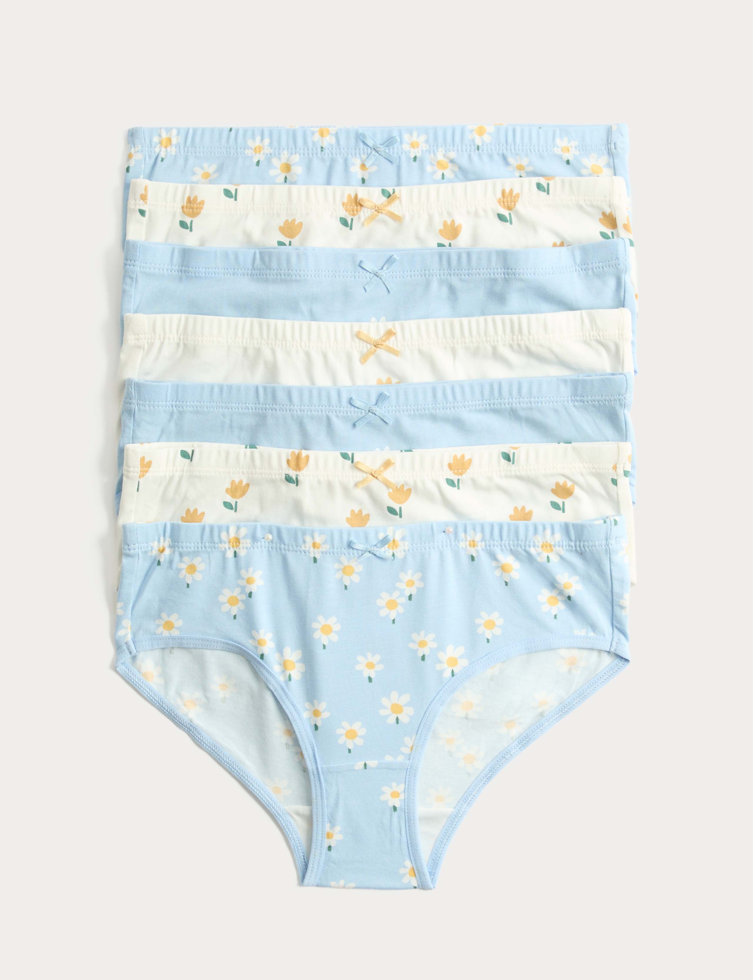 7 Pack Cotton with Stretch Floral Knickers (18 Mths-12 Yrs) 1 of 2