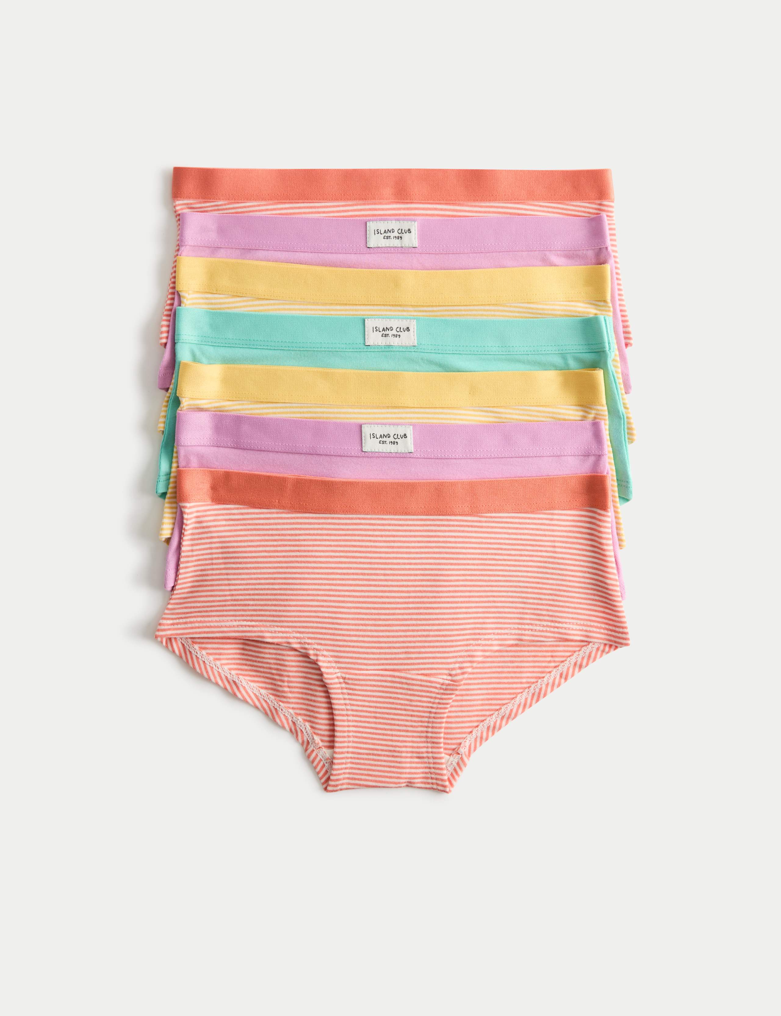 7 Pack Cotton Rich Striped Shorts (5-16 Yrs) 1 of 2