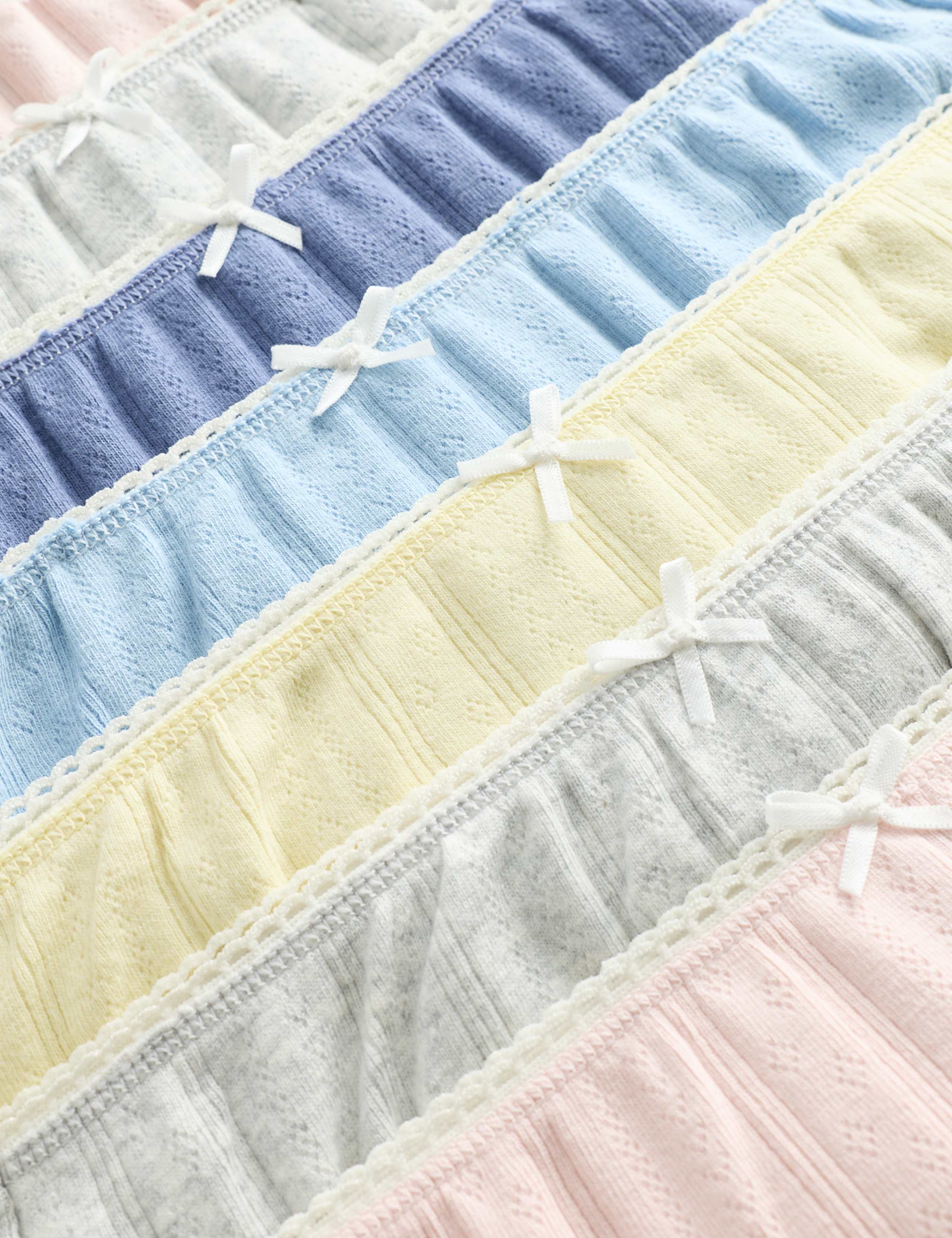 7 Pack Cotton with Stretch Pointelle Knickers (18 Mths-14 Yrs) 2 of 2