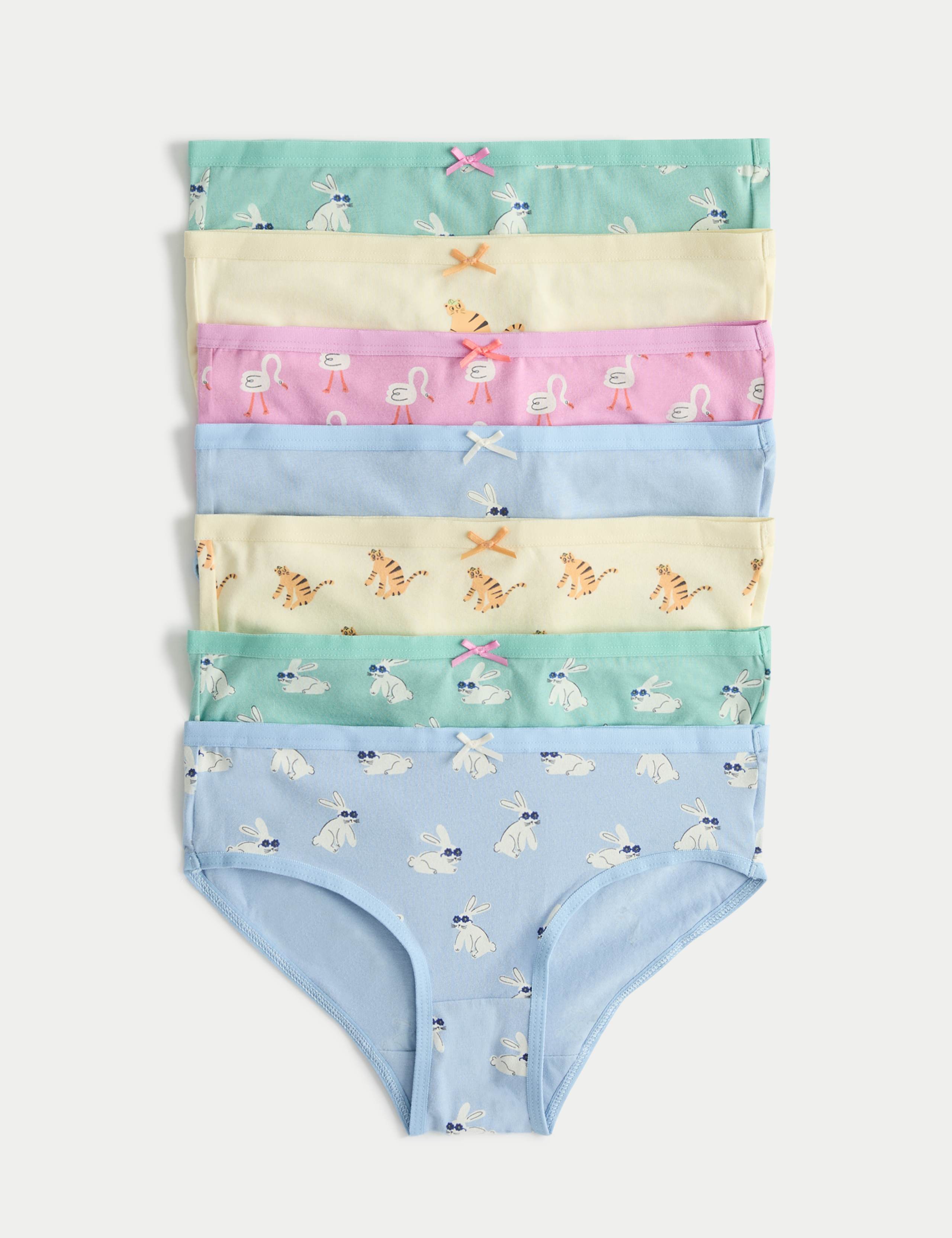 7 Pack Cotton with Stretch Animal Print Knickers (18 Mths - 8 Yrs) 1 of 2