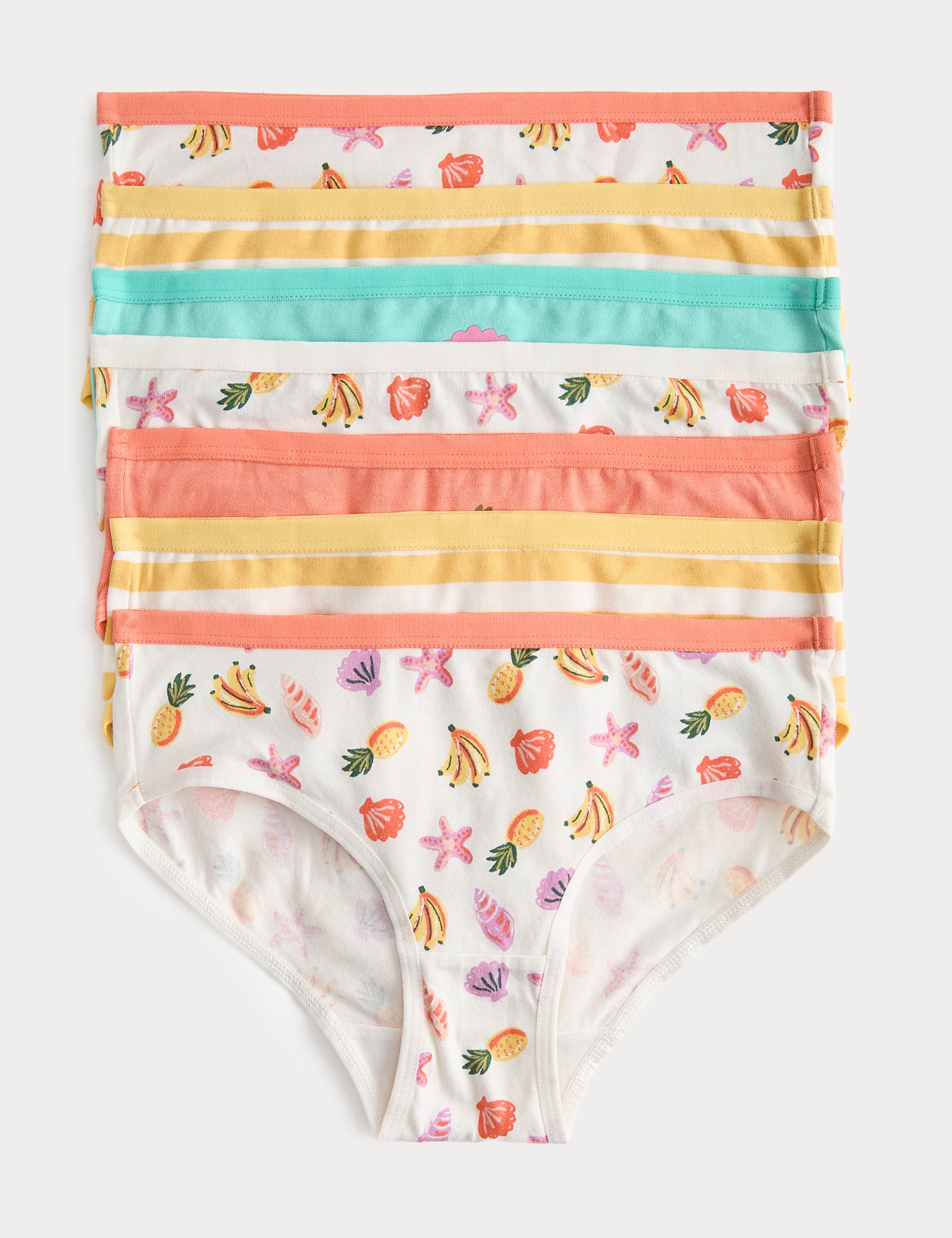 7 Pack Cotton Rich Fruit Print Knickers (18 Mths-14 Yrs) 1 of 2