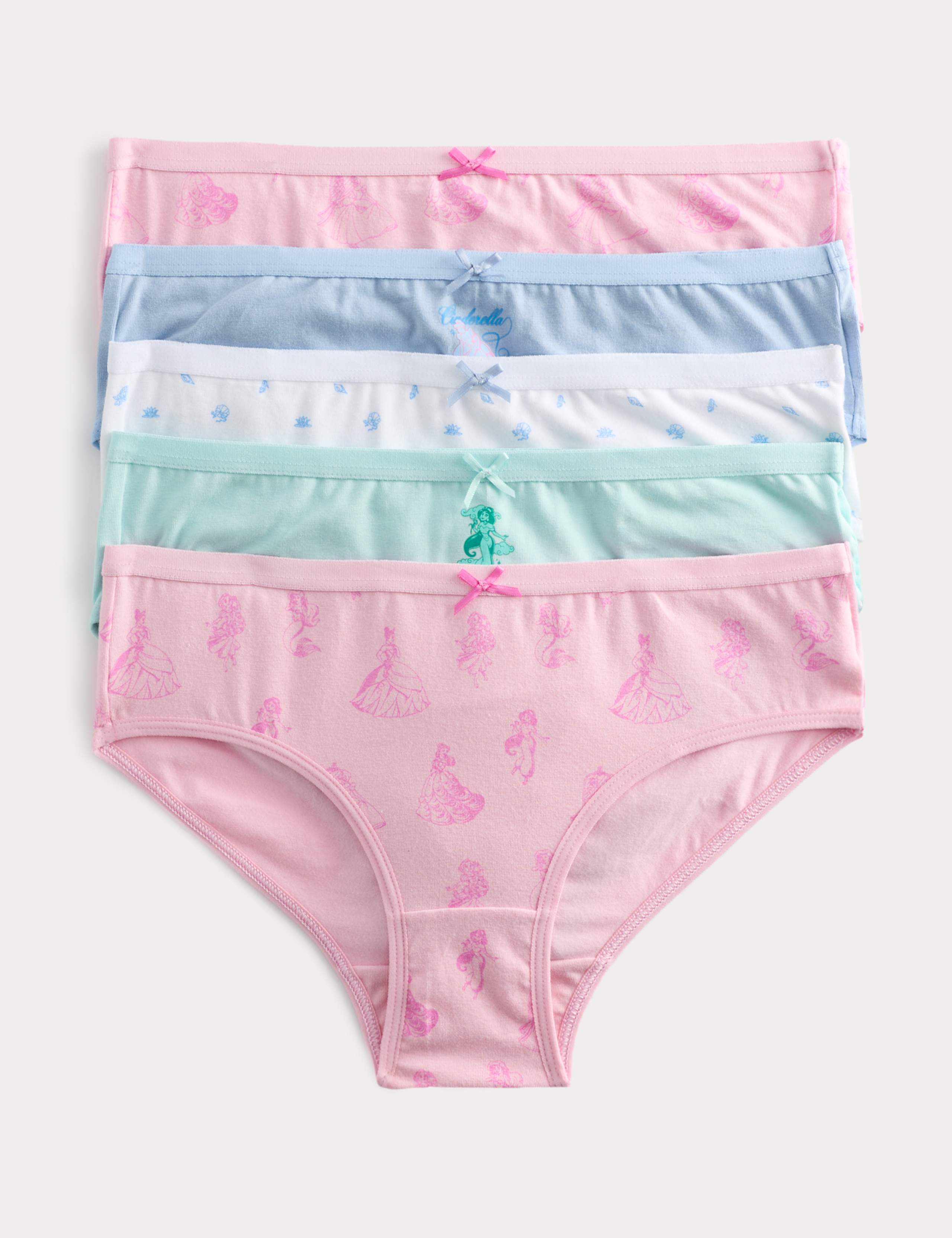 5 Pack Disney Princess™ Cotton with Stretch Knickers (18 Mths-8 Yrs) 1 of 2