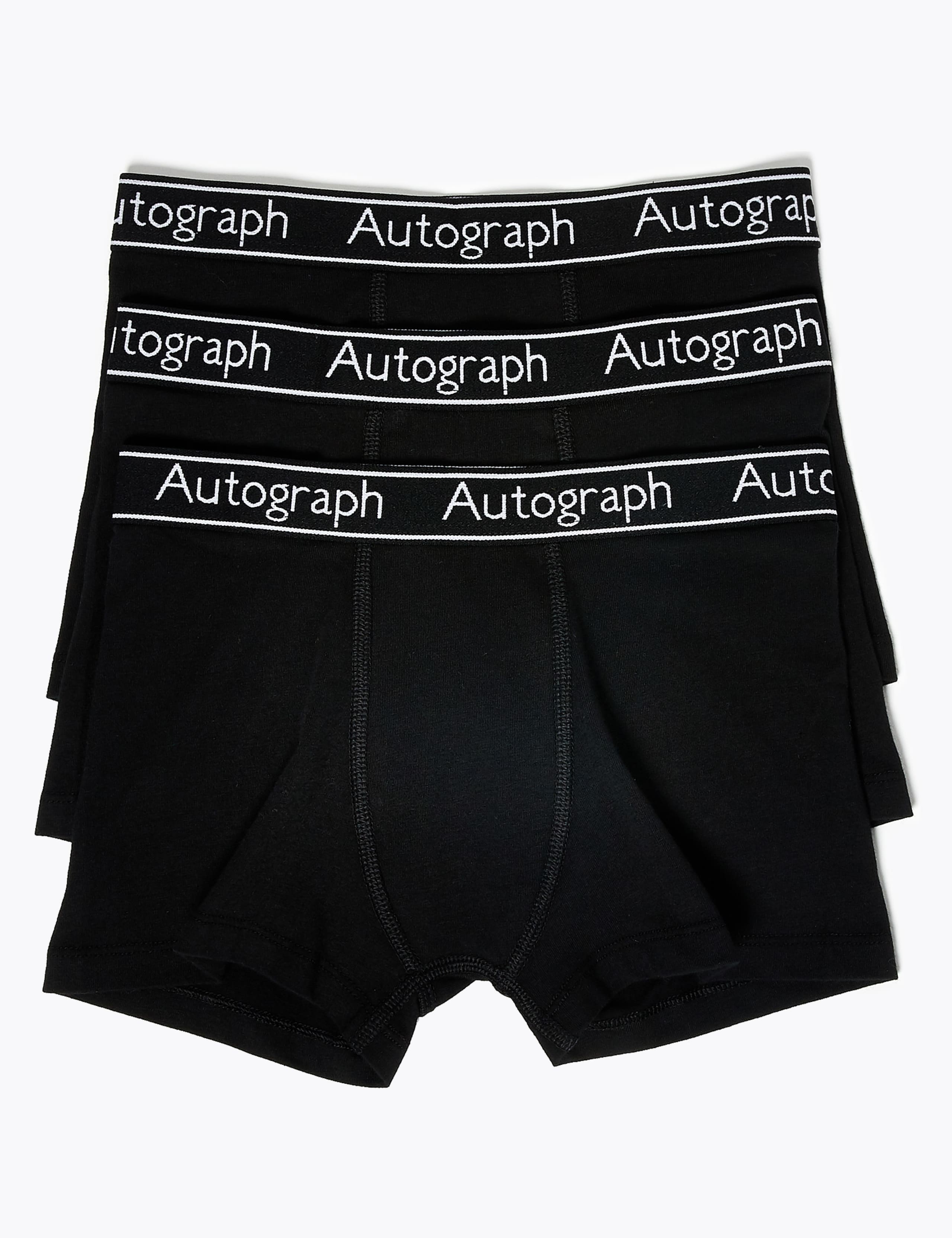 3 Pack Cotton with Lycra® Trunks (6-16 Yrs) 1 of 2