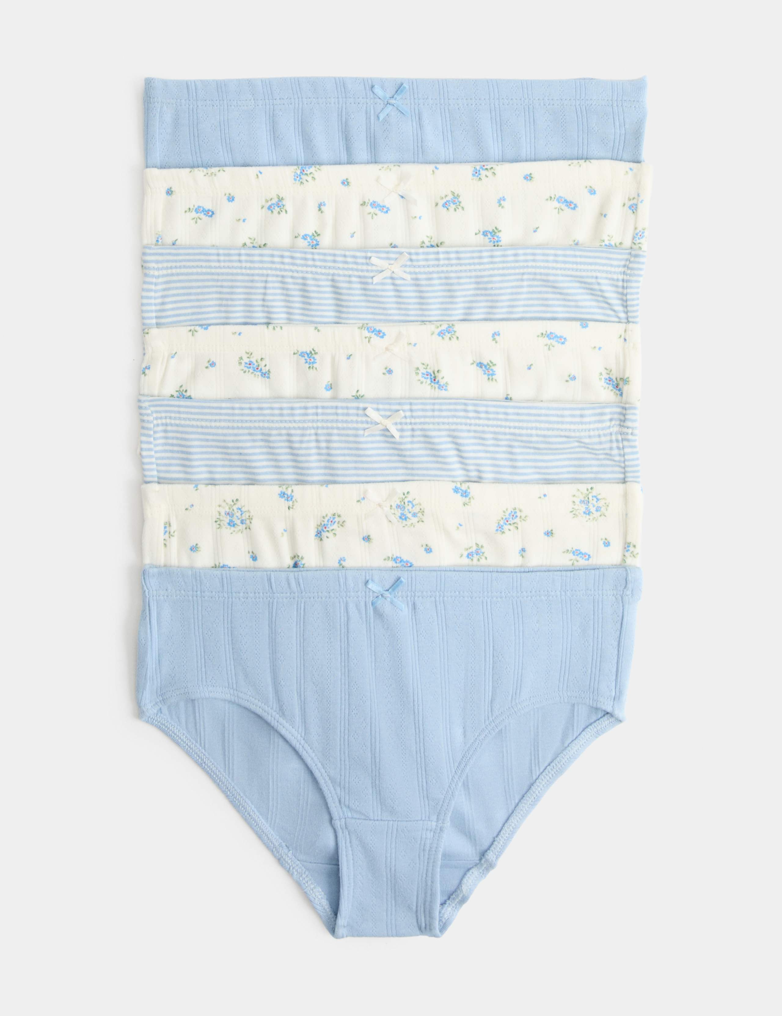 7 Pack Floral Striped Knickers (18 Mths-16 Yrs) 1 of 2