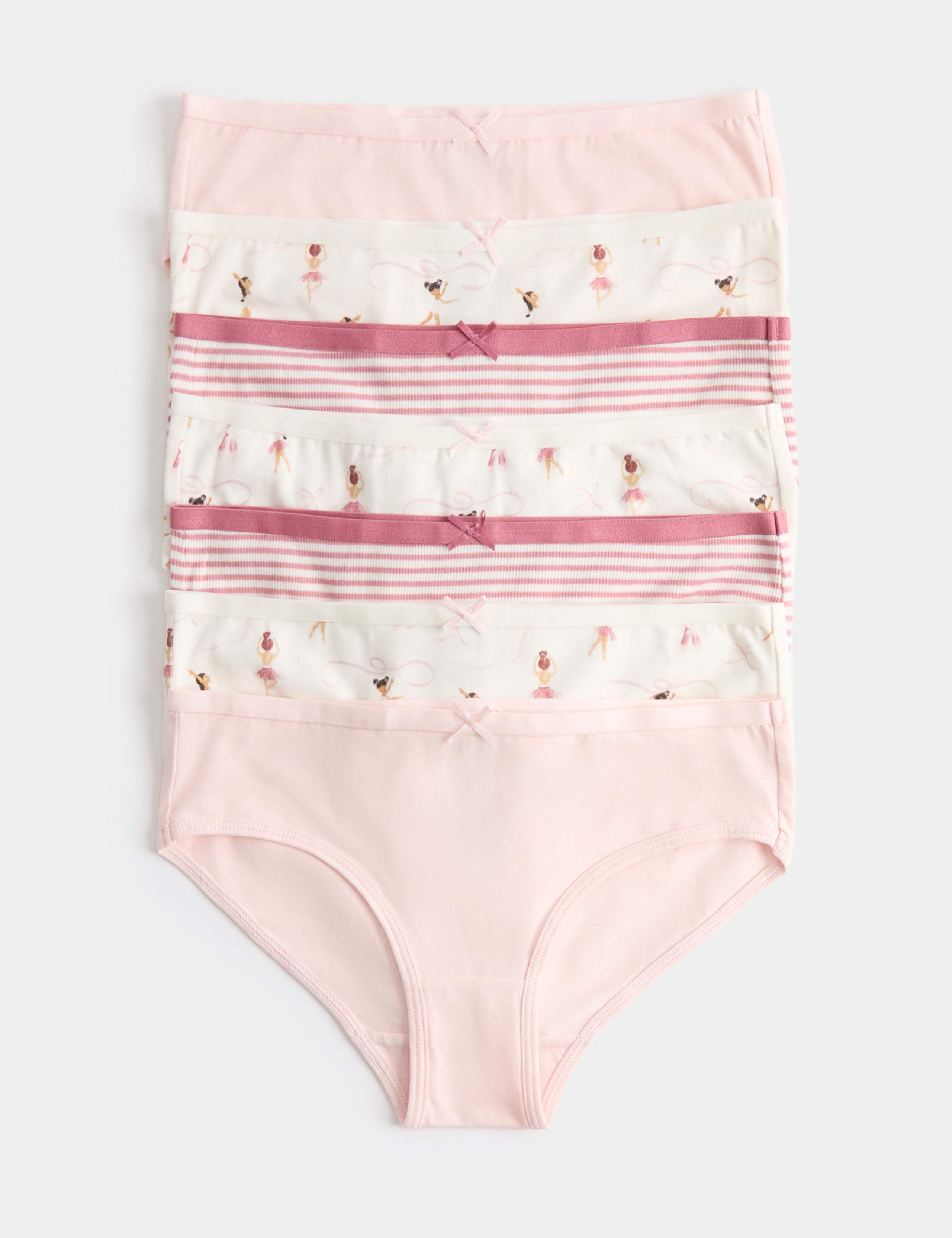 7 Pack Cotton With Stretch Ballerina Knickers (18 Mths - 10 Yrs) 1 of 2