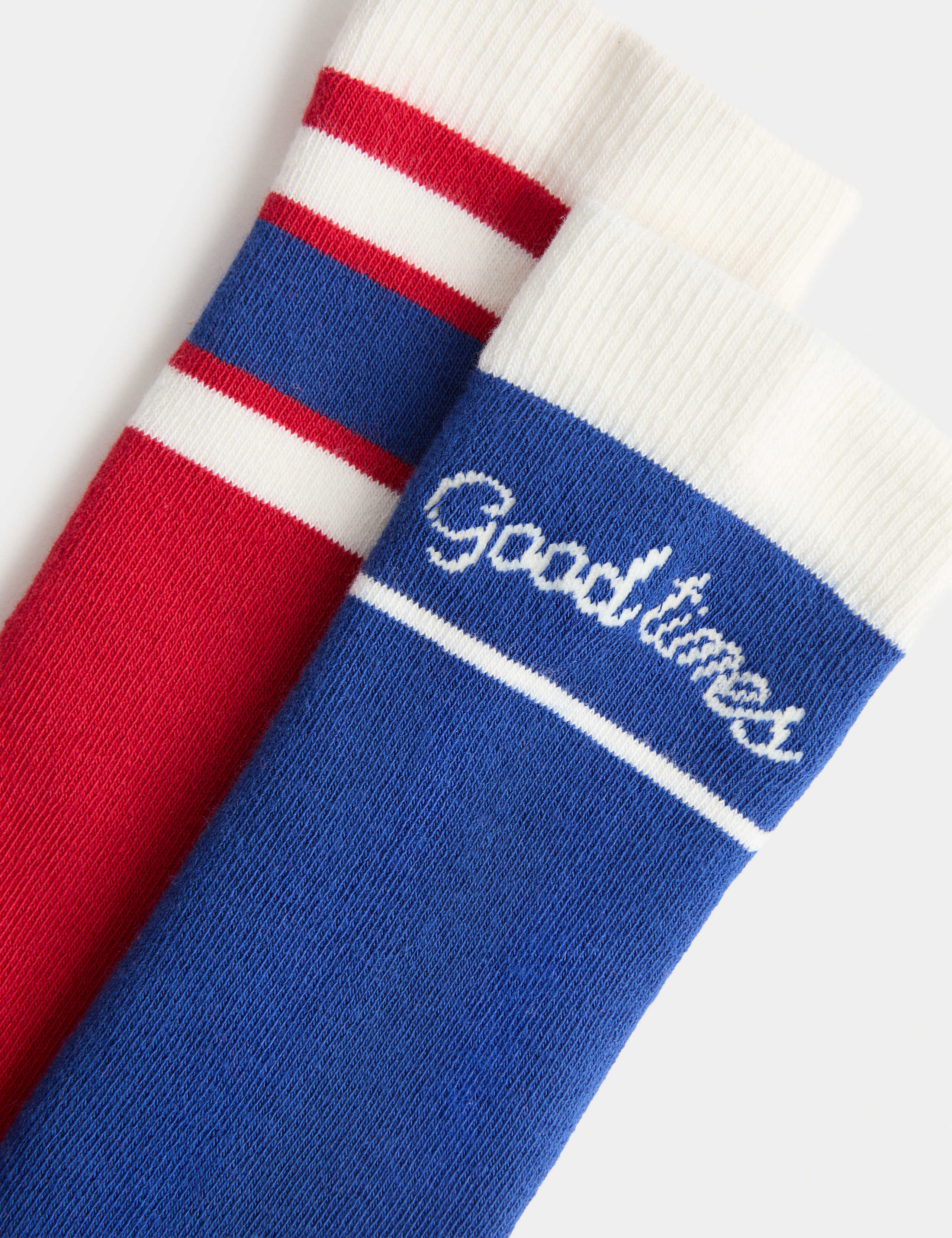 2pk Cotton Rich Good Times Welly Socks (6 Small - 7 Large) 2 of 2