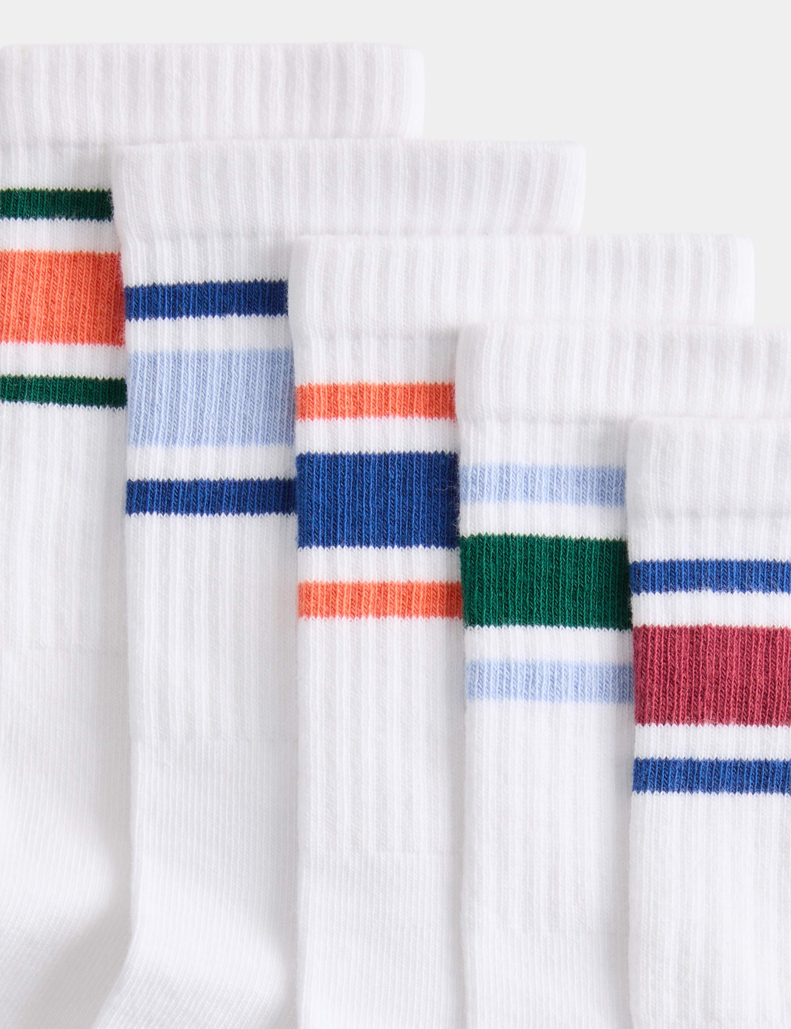 5 Pack Bold Striped Ankle Socks (6 Small - 7 Large) 2 of 2