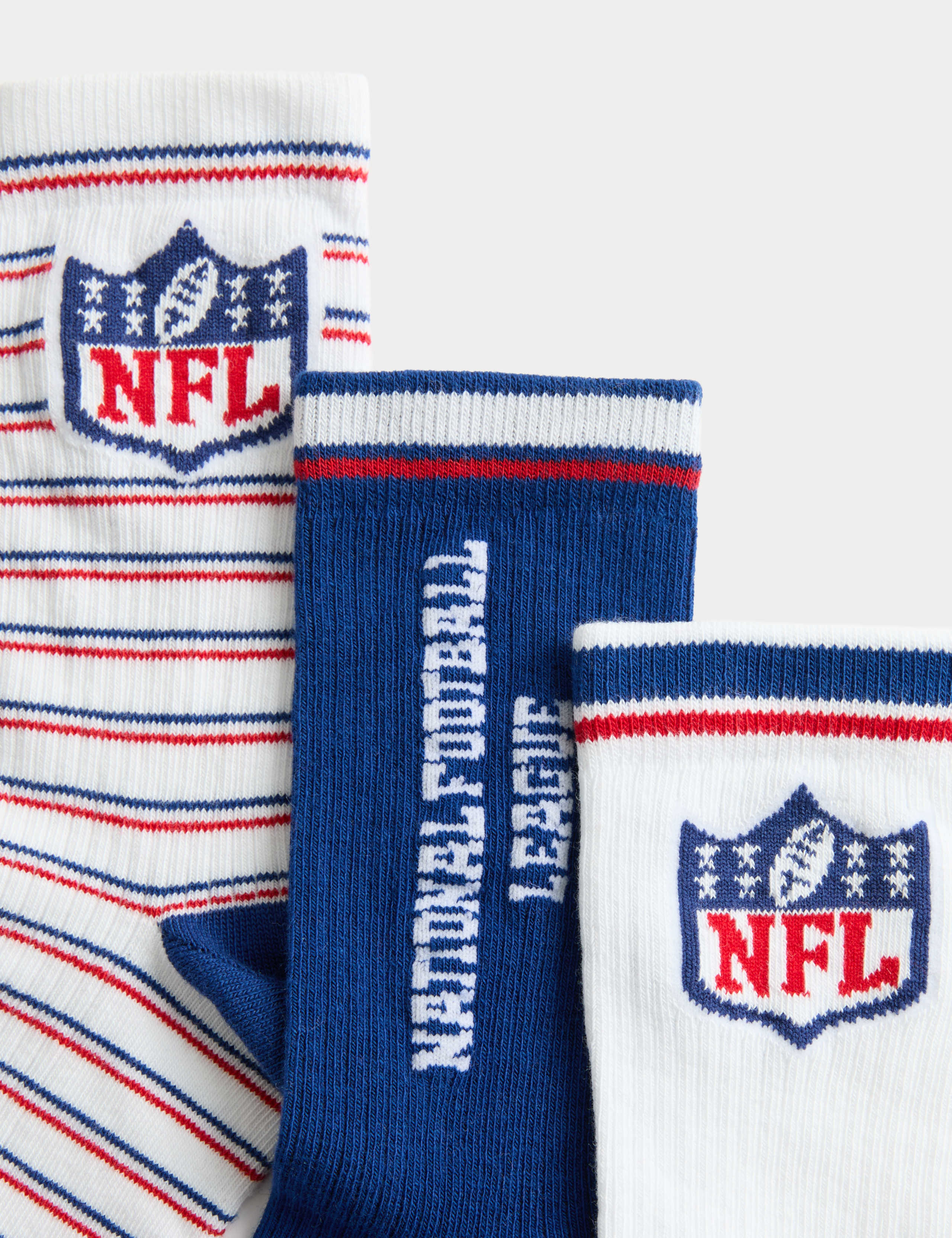 3 Pack Cotton Rich NFL Socks (6 Small - 7 Large) 2 of 2