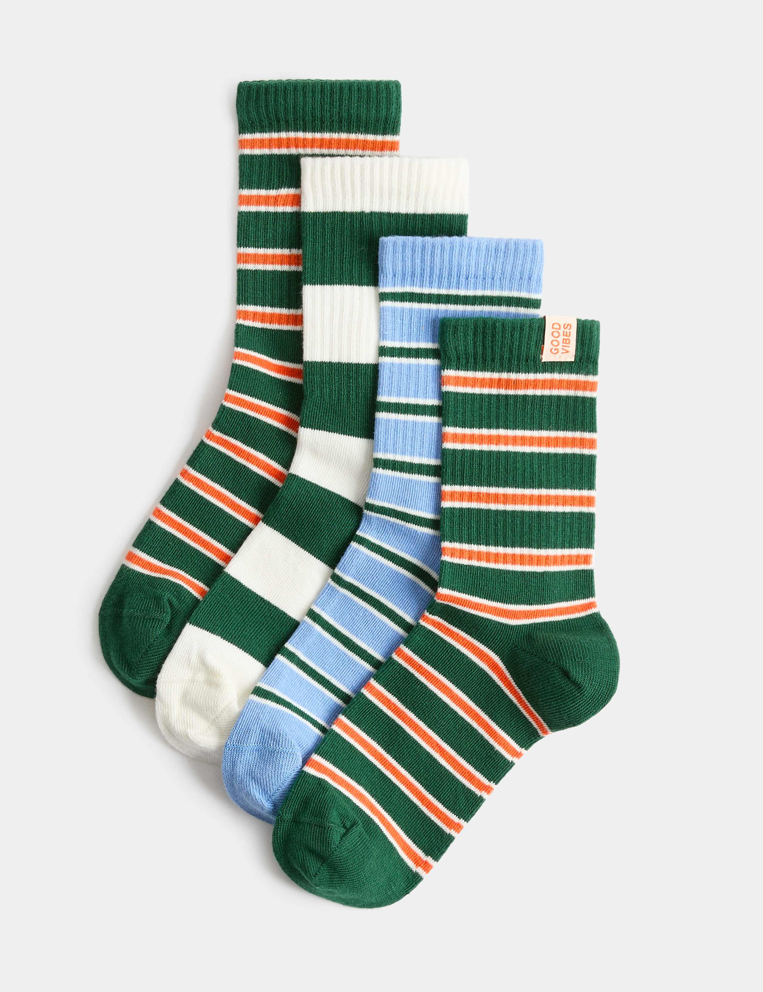 4 Pack Cotton Rich Wide Stripe Sports Socks 1 of 1