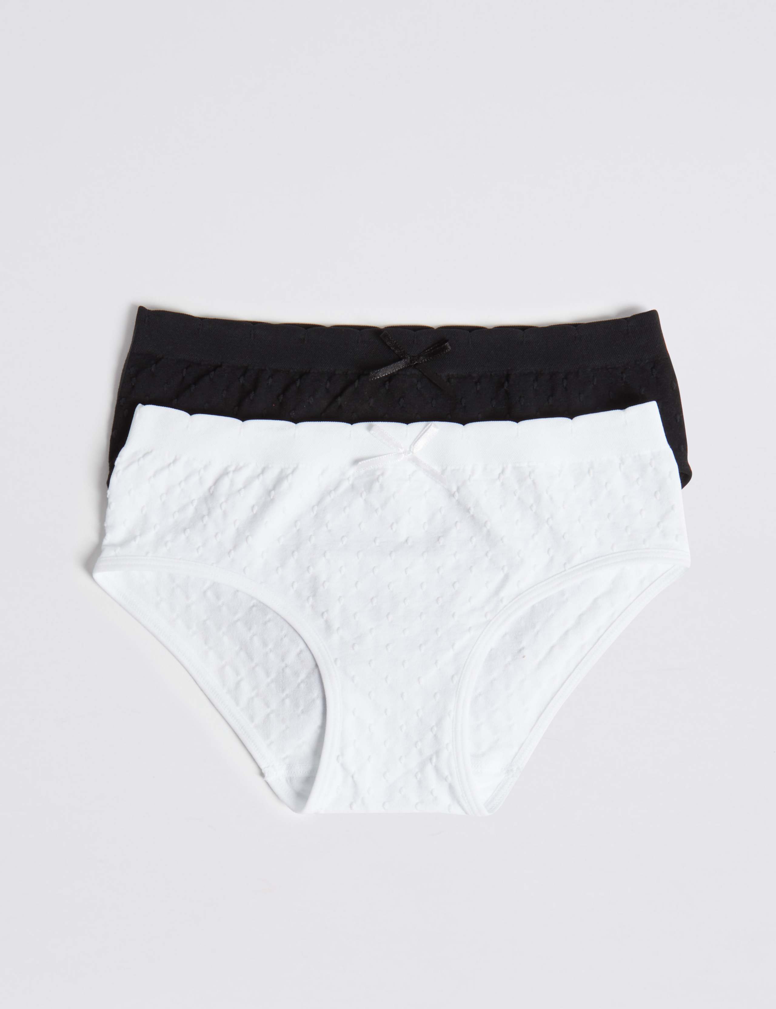 2 Pack Jacquard Spot Seamfree Bikini Knickers (6-16 Yrs) 1 of 2