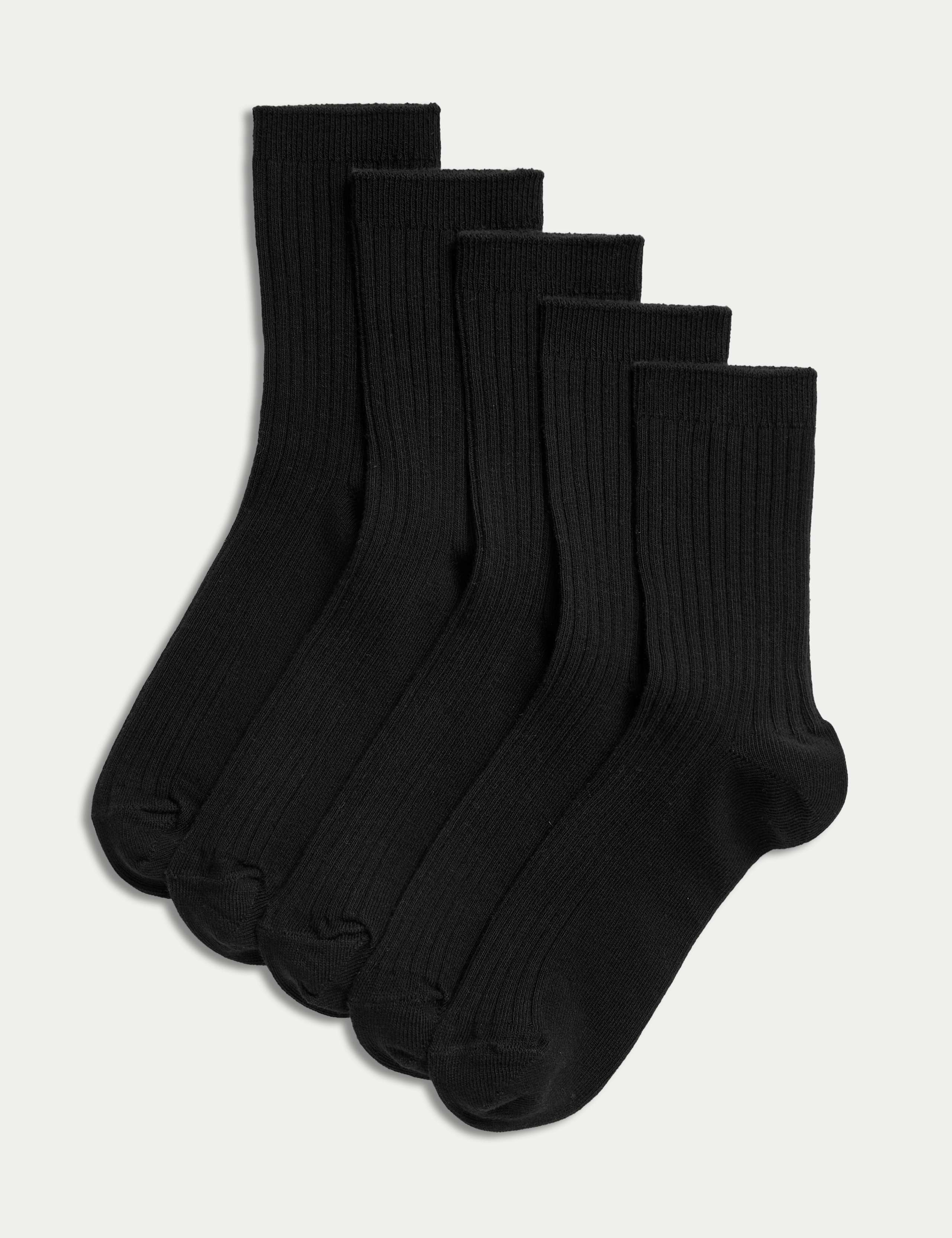 5 Pack of Ribbed School Socks 1 of 3