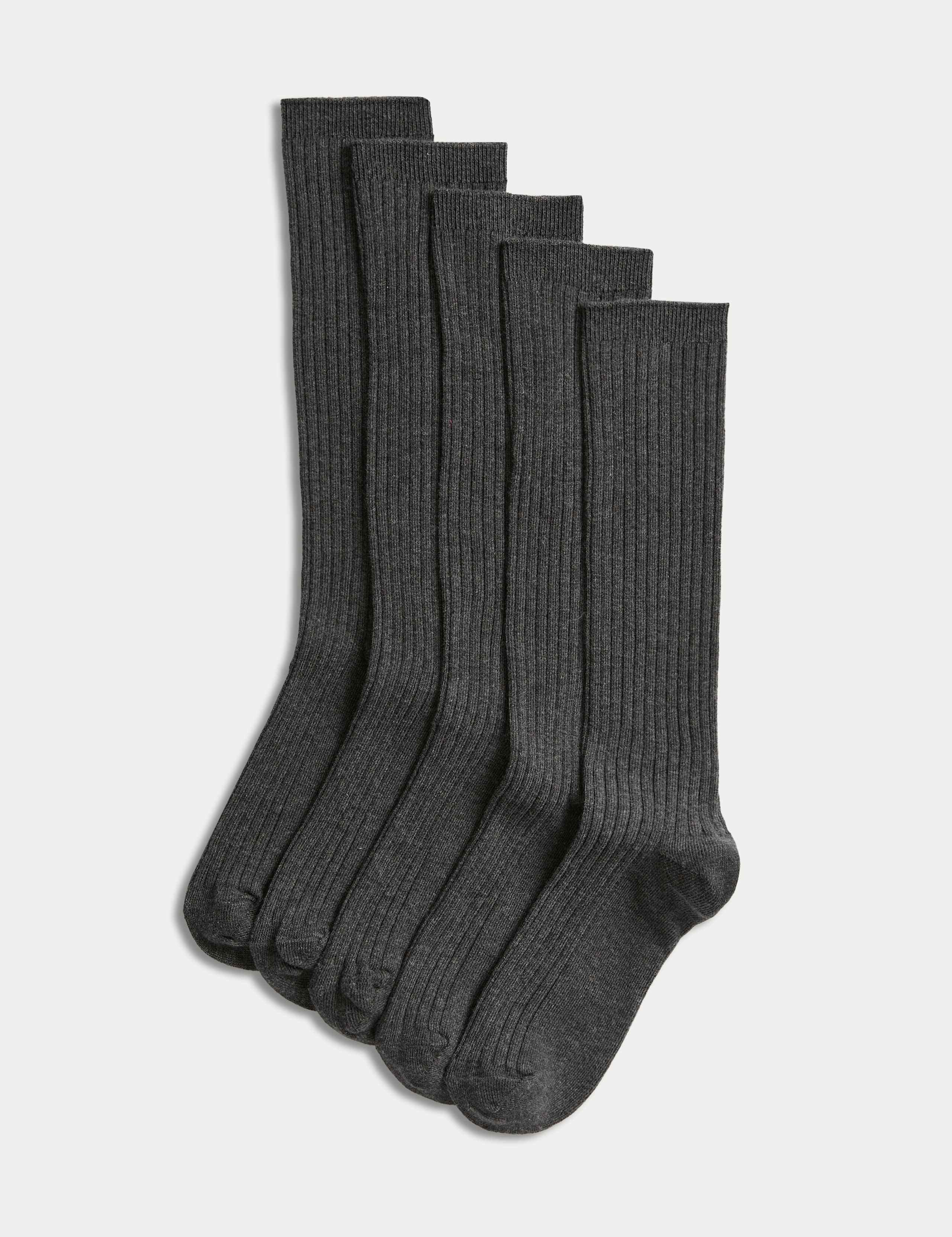 5 Pack of Long Ribbed School Socks 2 of 3