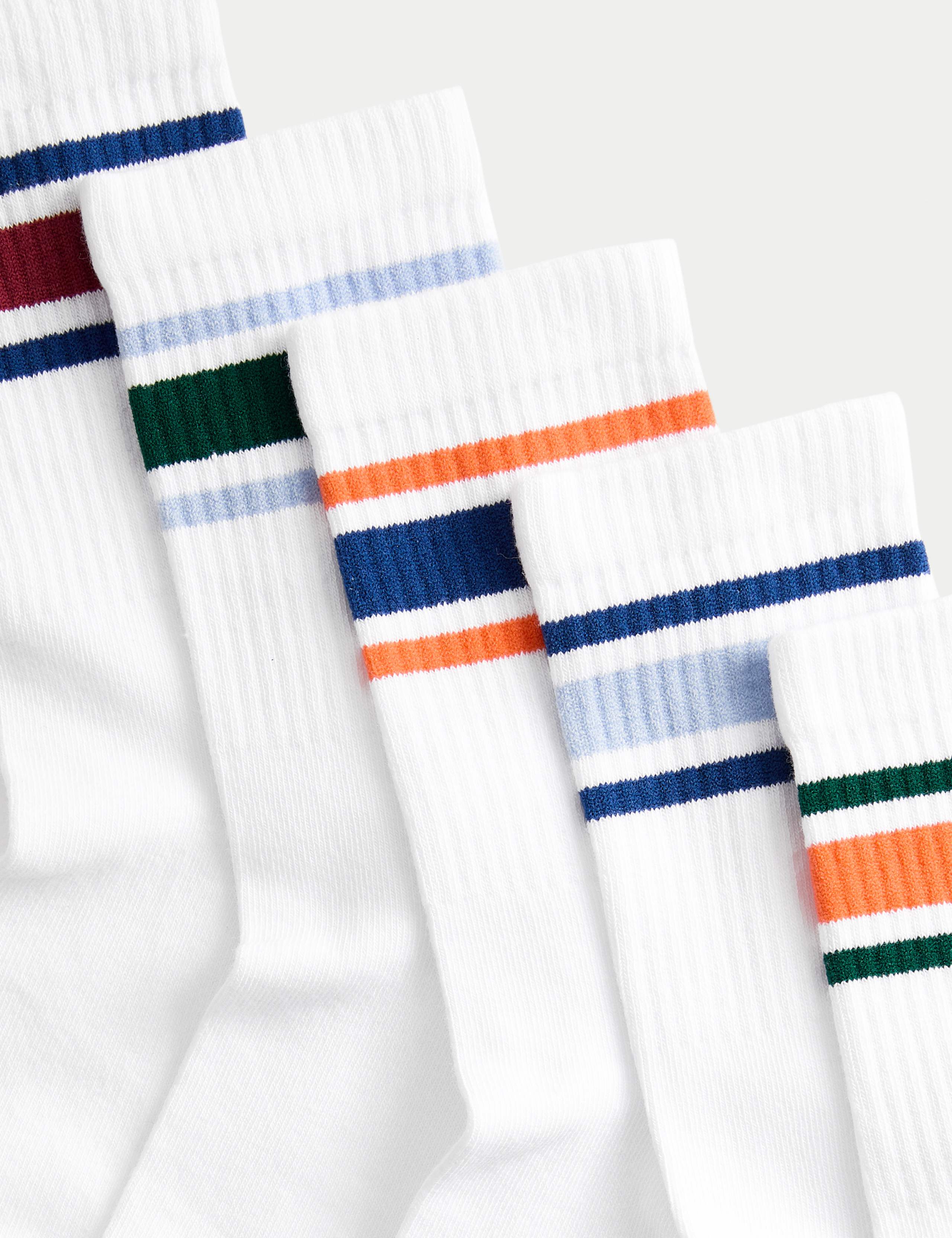 5 Pack Cotton Rich Ankle Stripe Socks (6 Small - 7 Large) 2 of 2