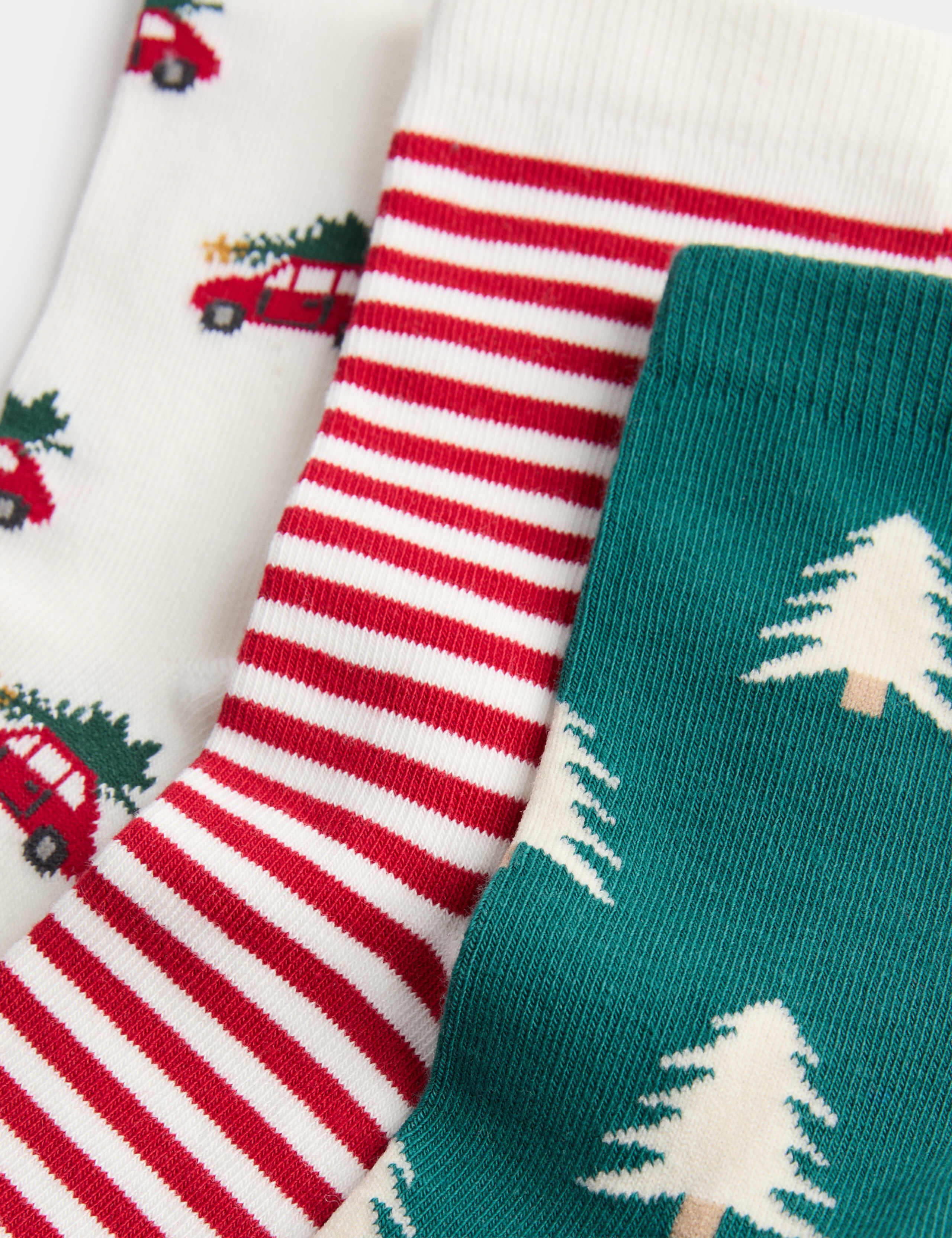 3 Pack Cotton Rich Christmas Socks (6 Small - 7 Large) 2 of 2