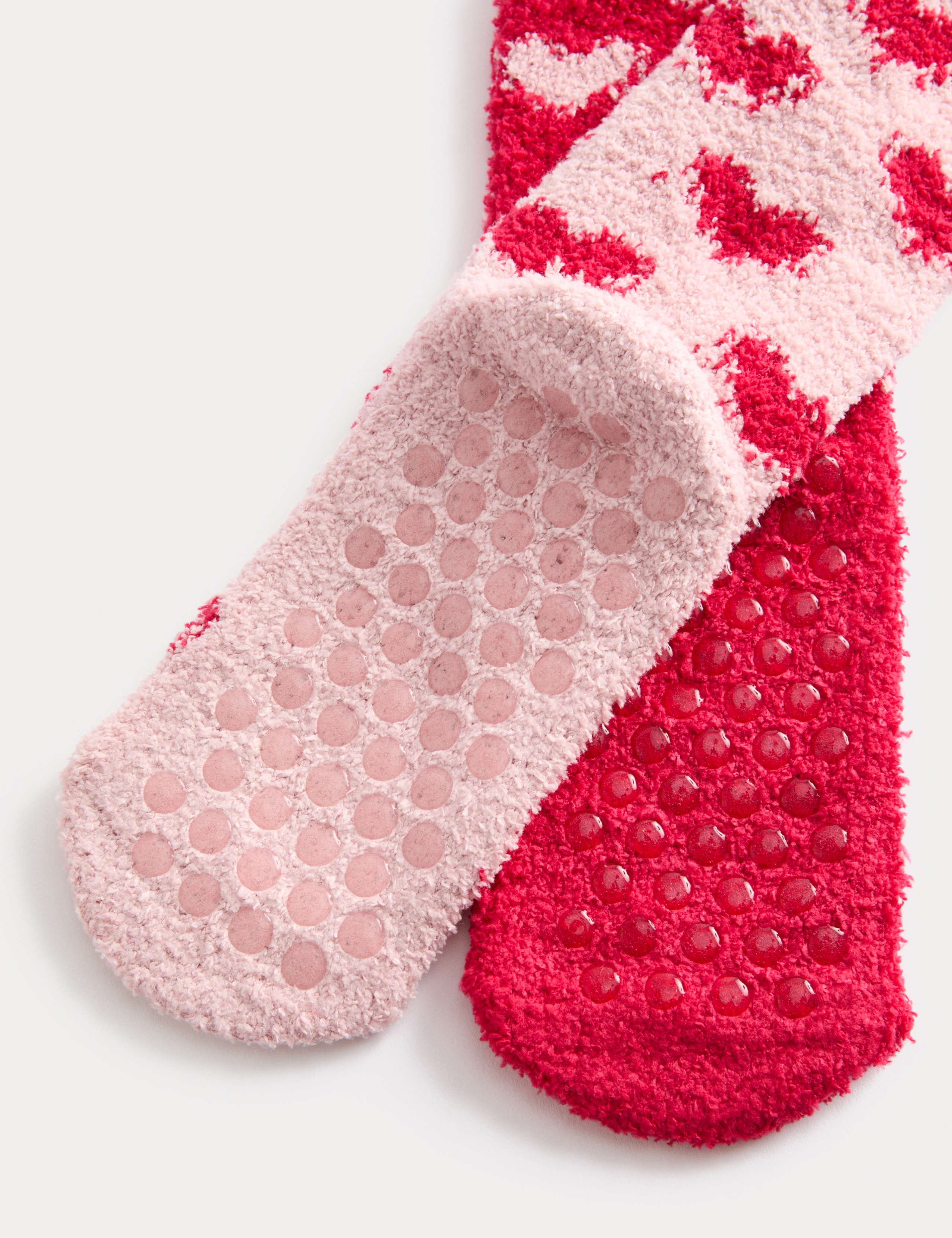 2pk Heart Cosy Slipper Socks 2 of 2