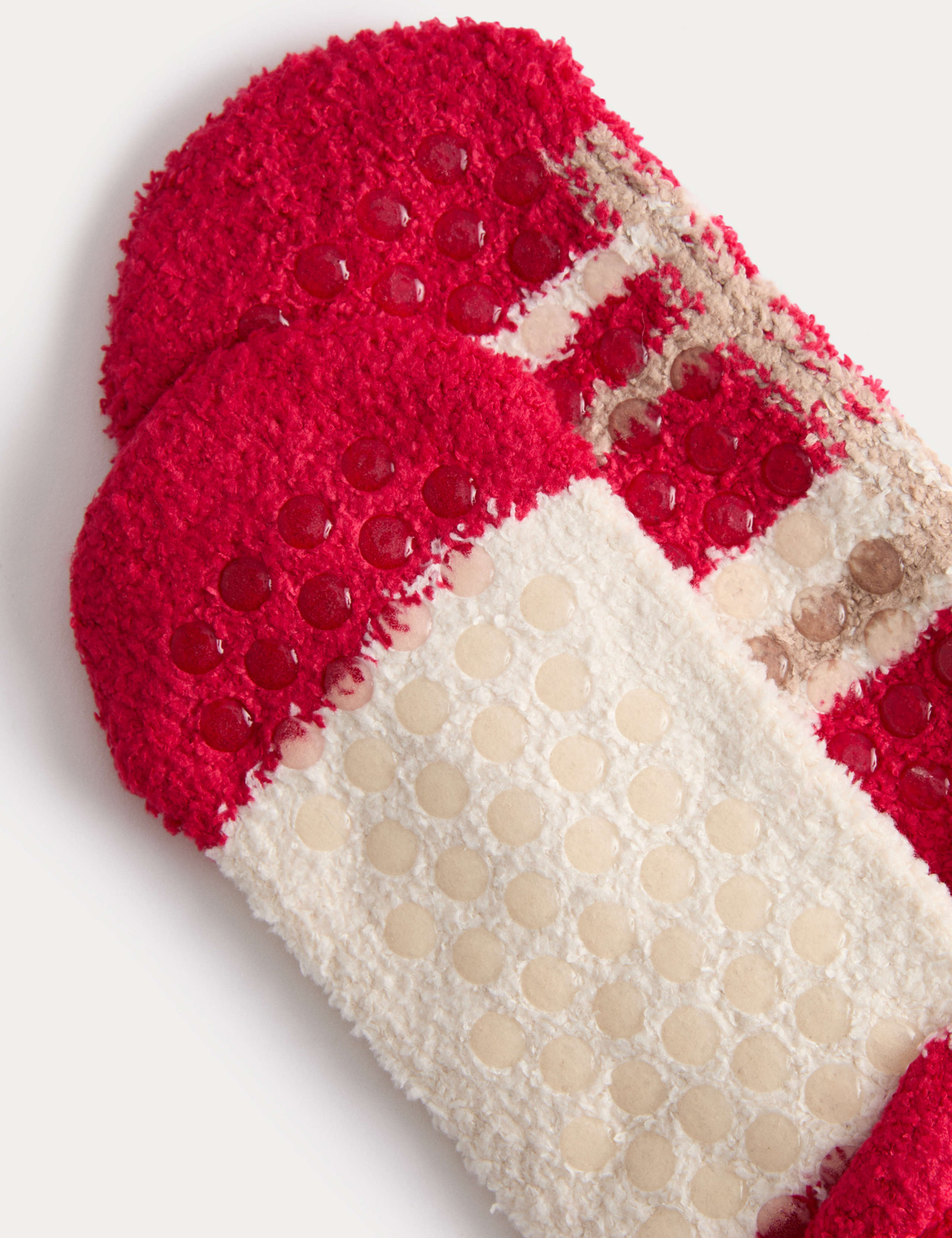 2pk Checked Cosy Slipper Socks (6 Small - 12½ Large) 2 of 2