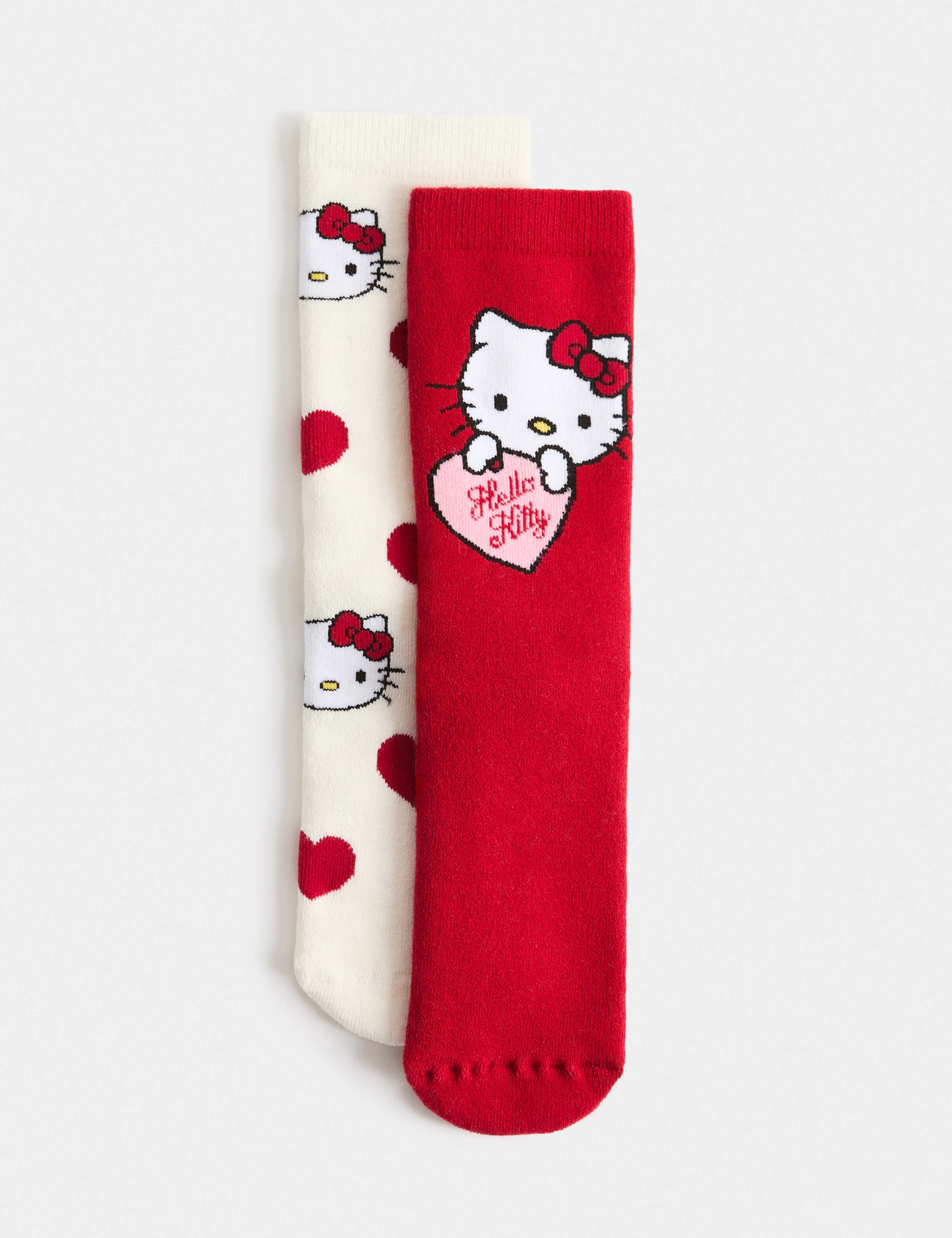 2 Pack Cotton Rich Hello Kitty Slipper Socks 1 of 2