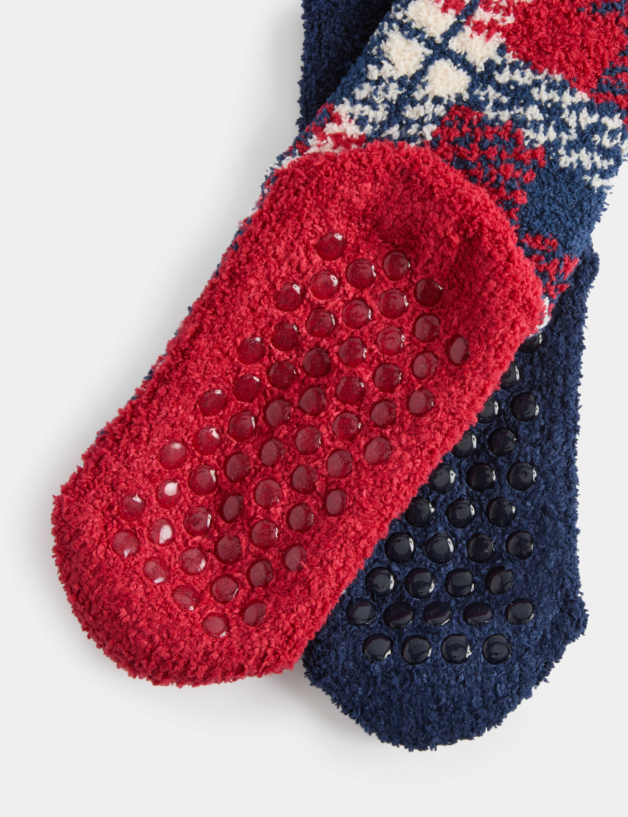 2 Pack Checked Slipper Socks 2 of 2