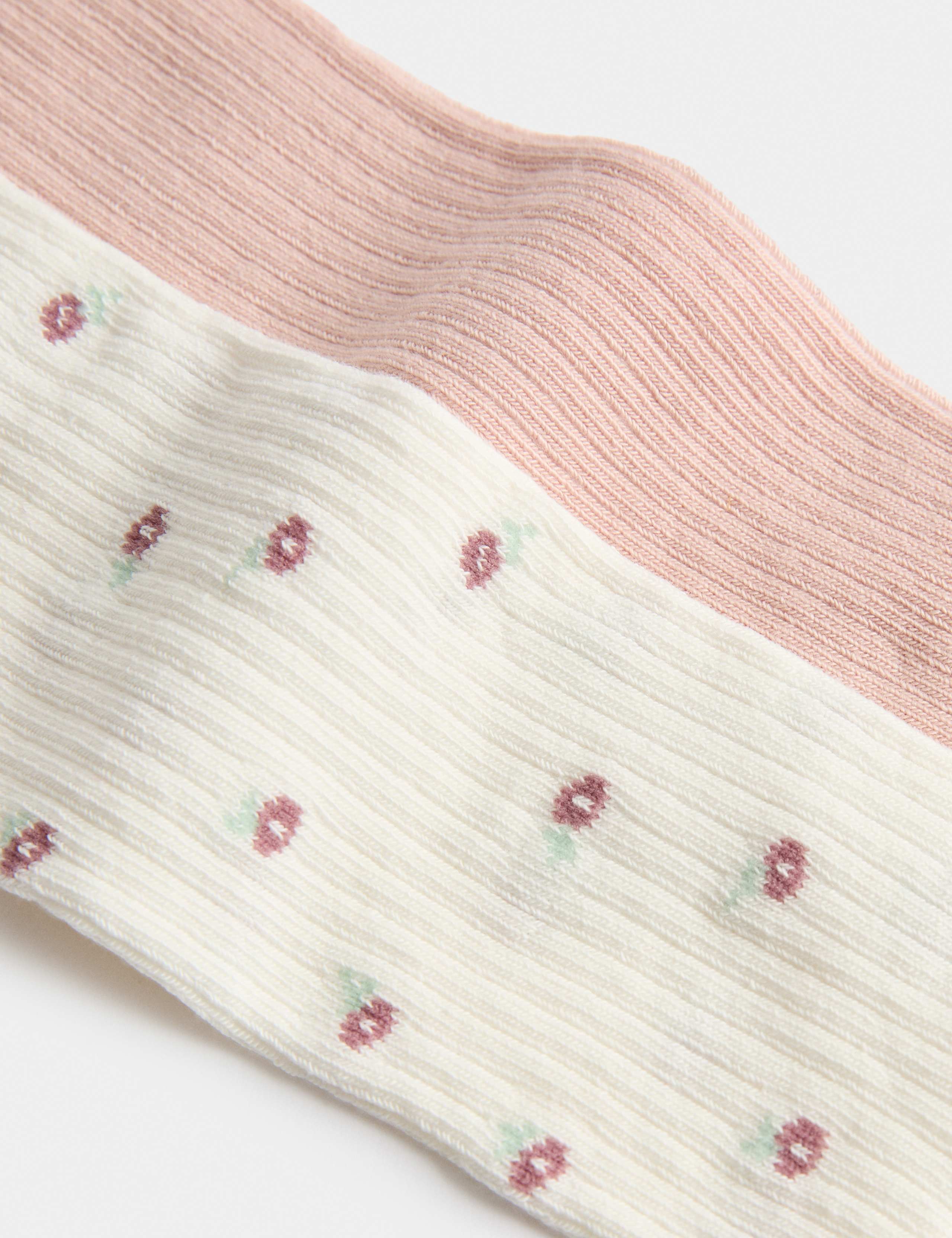 2 Pack Cotton Rich Baby Tights (0-3 Yrs) 2 of 2