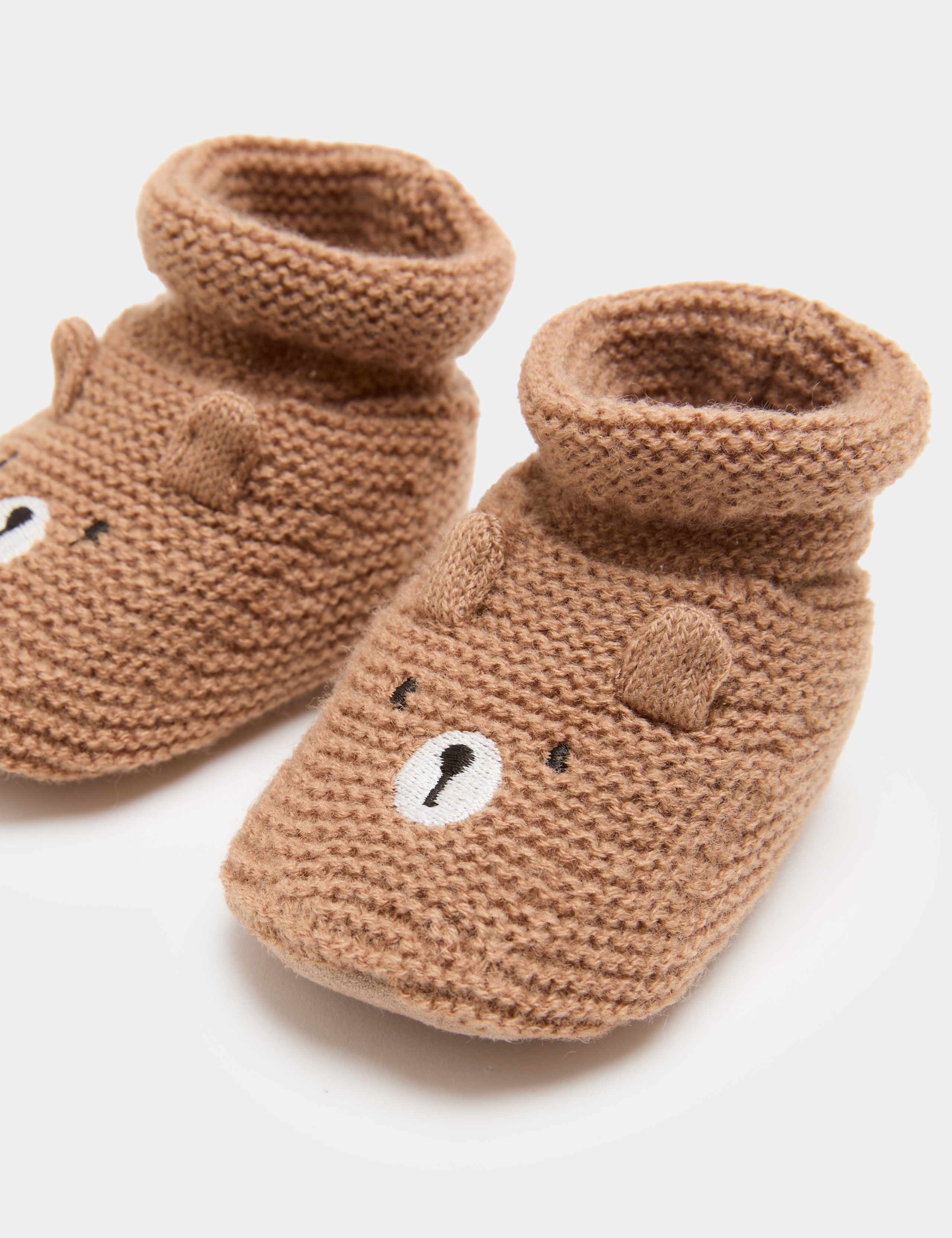 Baby Knitted Bear Booties 3 of 3