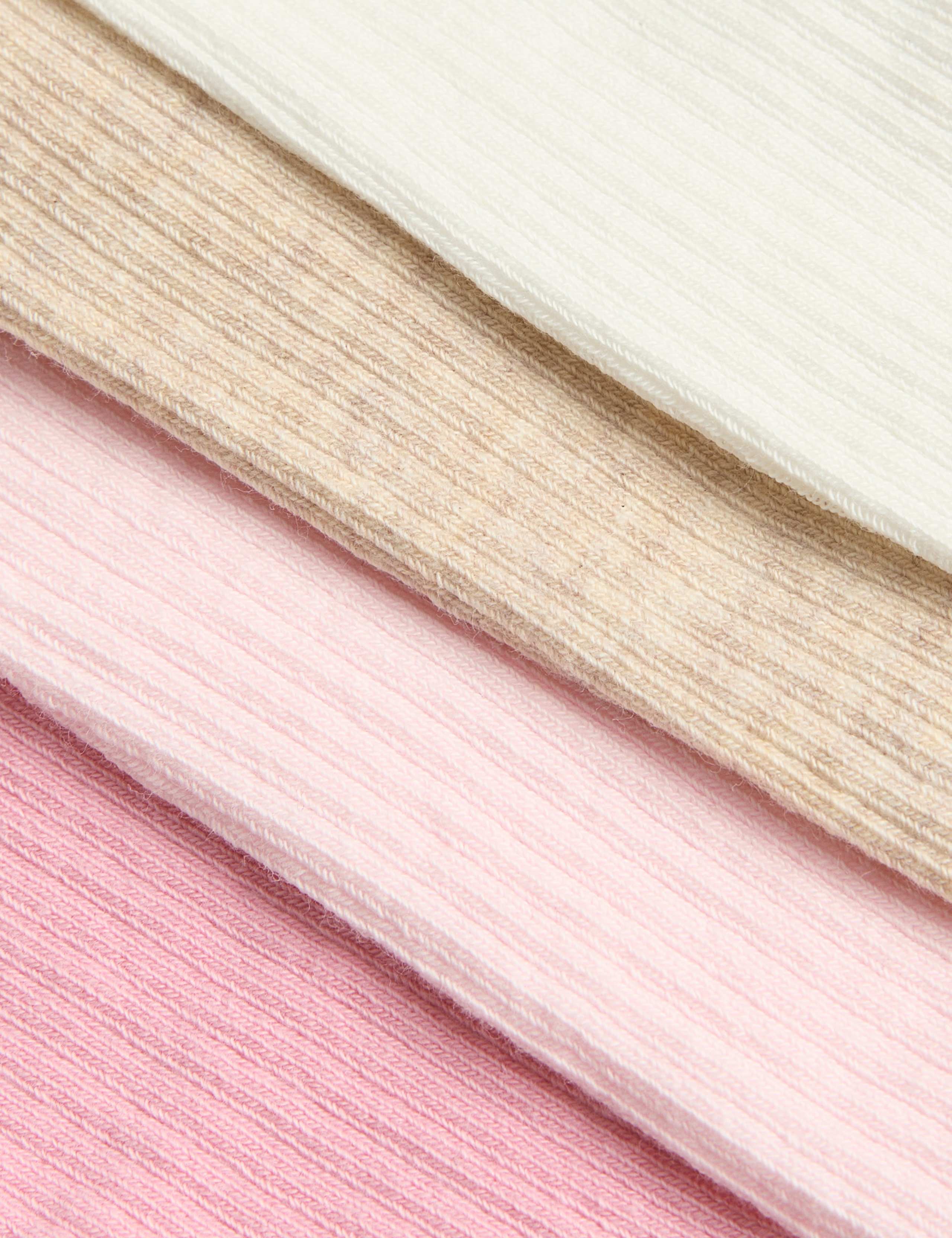 4 Pack Cotton Rich Ribbed Tights 2 of 2