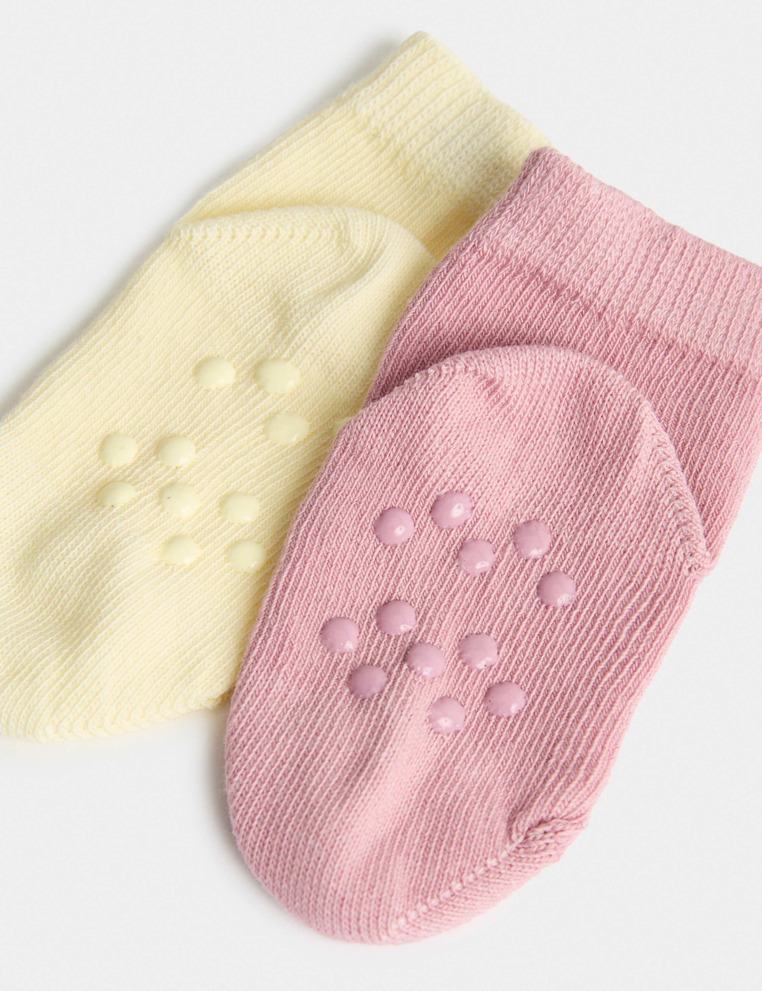 5pk Cotton Rich Gripper Socks (0-2 Yrs) 2 of 2