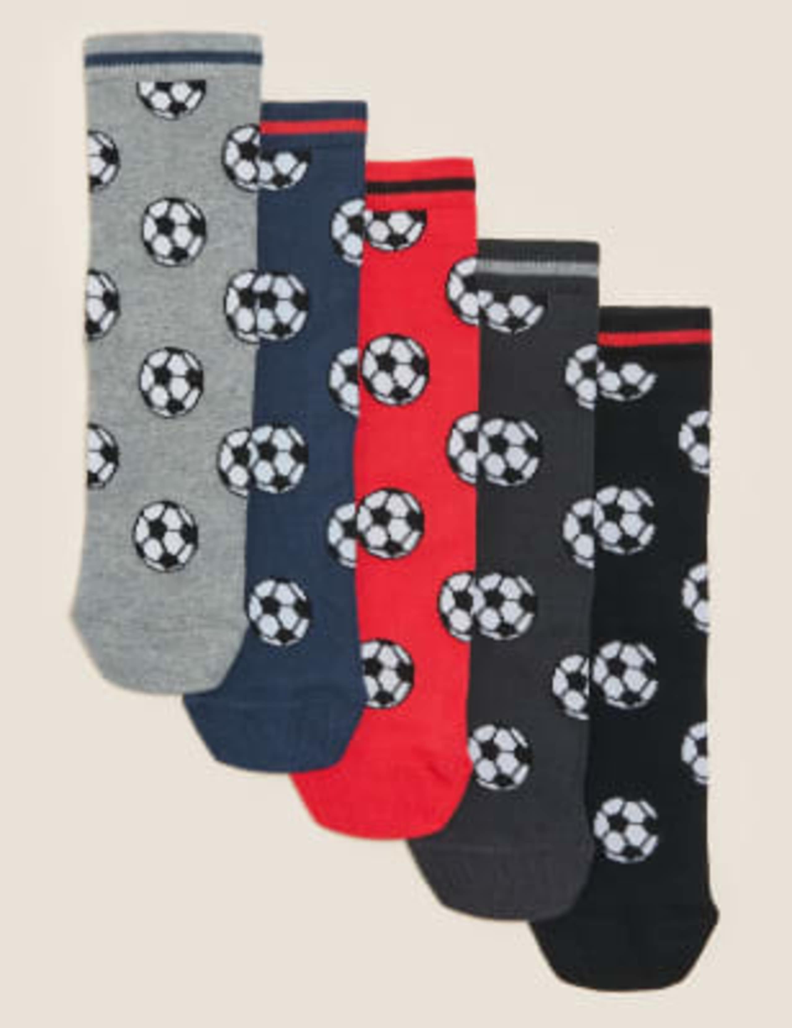 5pk Cotton Football Socks 1 of 1