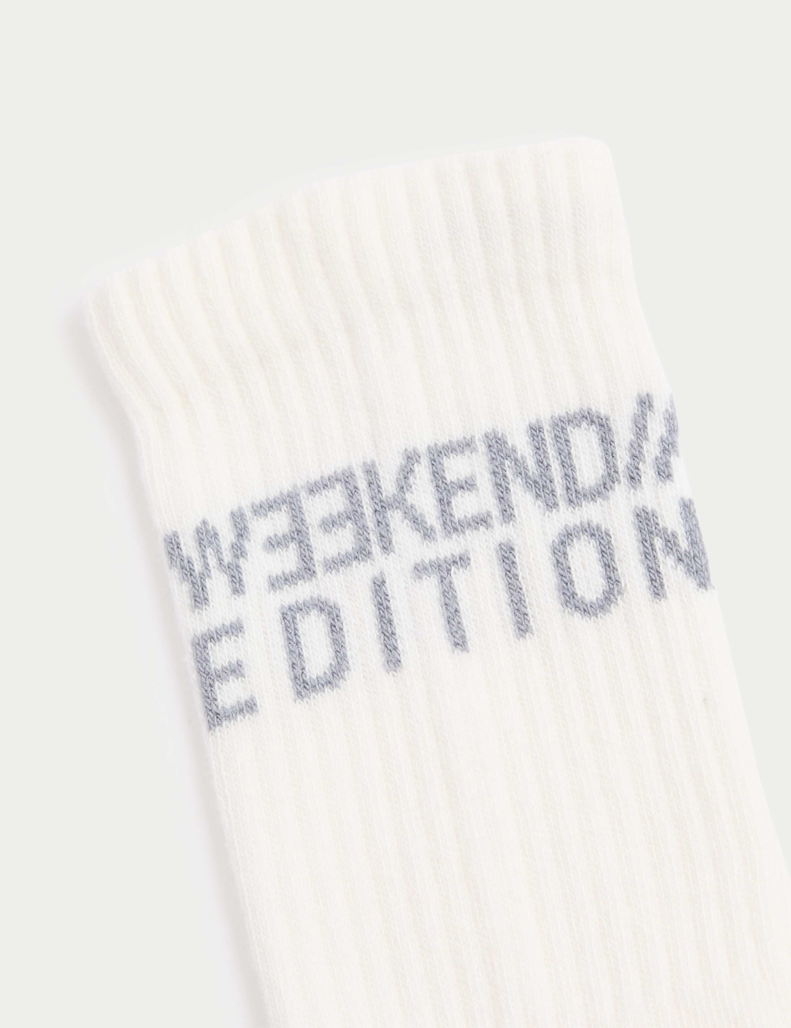 5pk Cotton Rich Ribbed Sports Socks (6 Small - 7 Large) 2 of 2