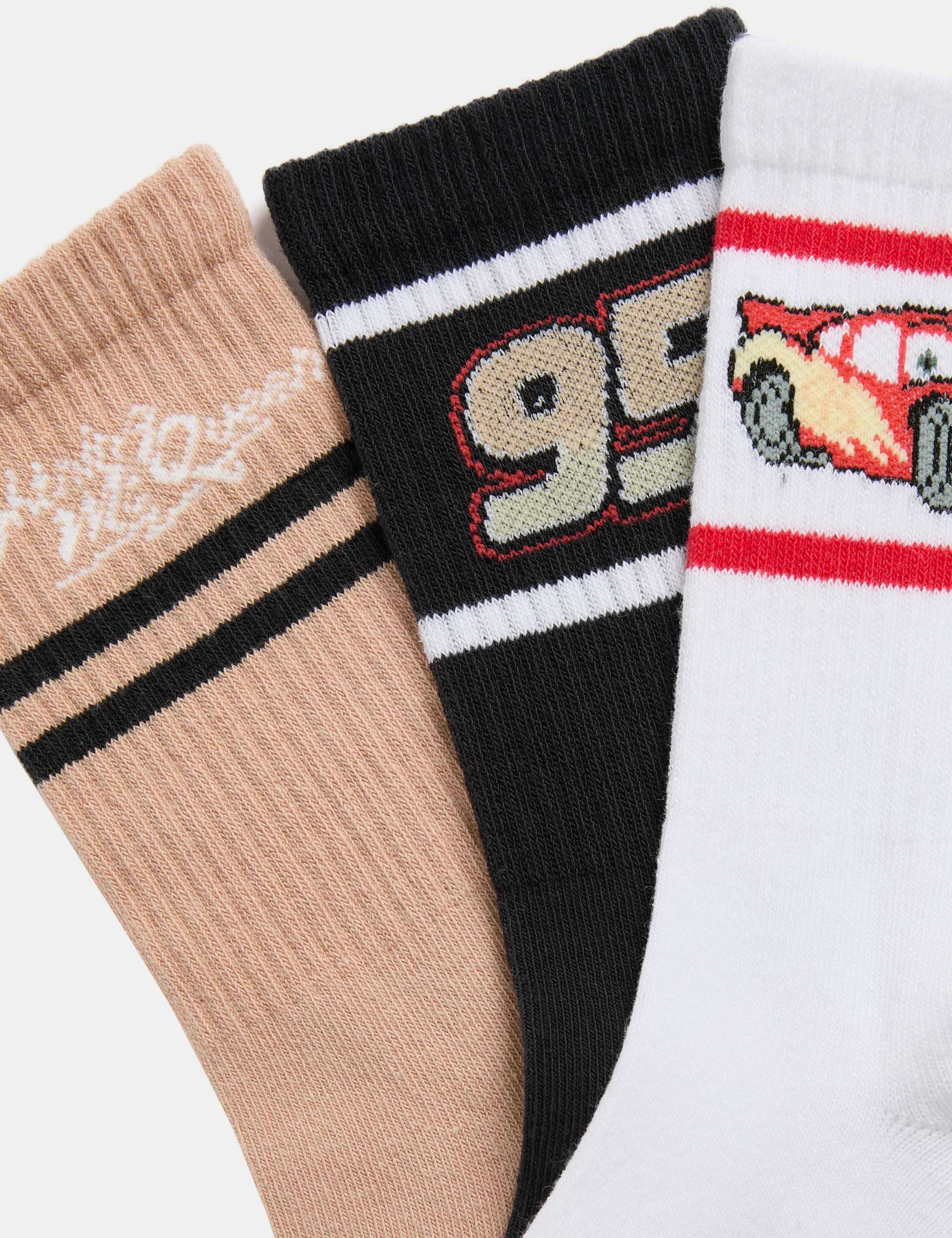 3pk Cotton Rich Pixar™ Cars Socks (6 Small-7 Large) 2 of 2