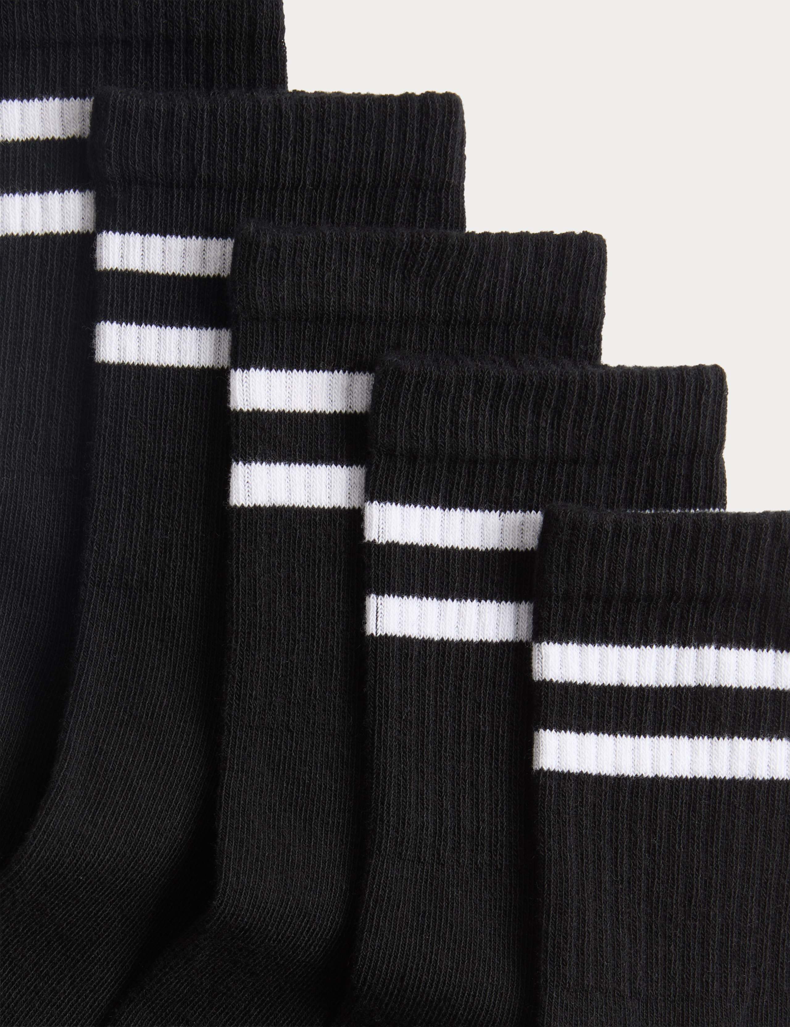 5 Pack Cotton Rich Striped Sports Socks (6 Small-7 Large) 2 of 2