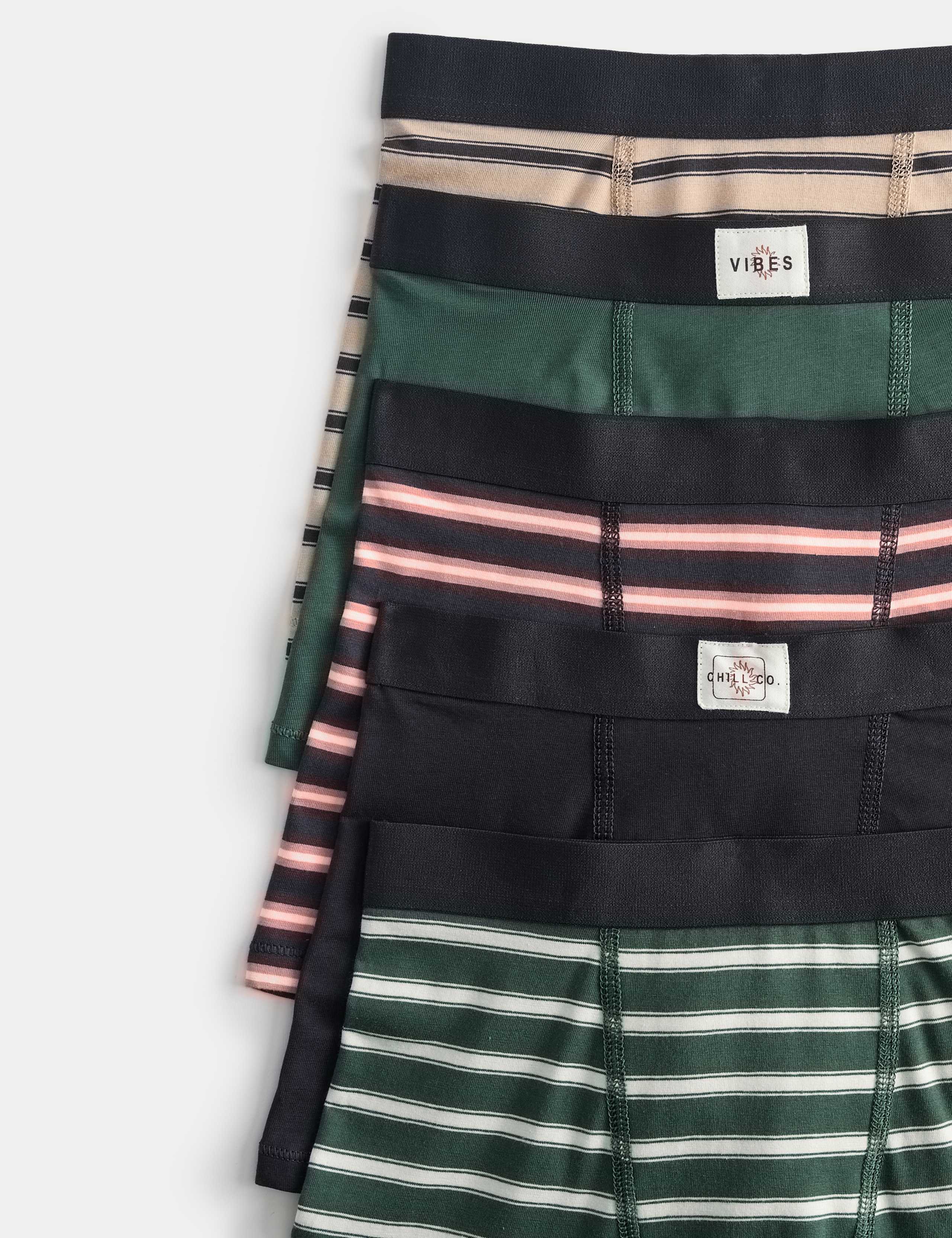 5pk Striped Cotton with Stretch Trunks (5-16 Years) 2 of 2