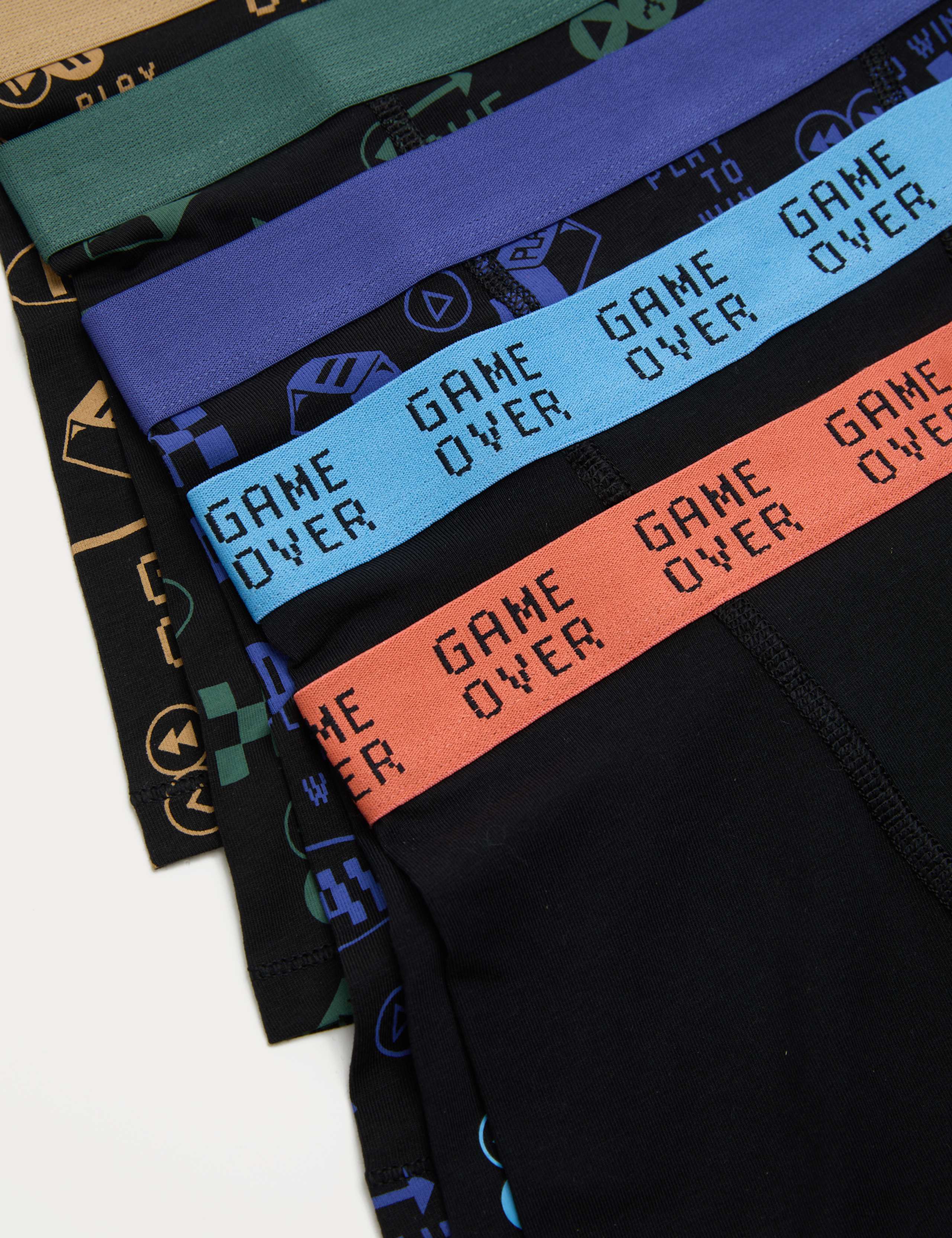 5 Pack Cotton with Stretch Gaming Trunks (5-16 Yrs) 2 of 2