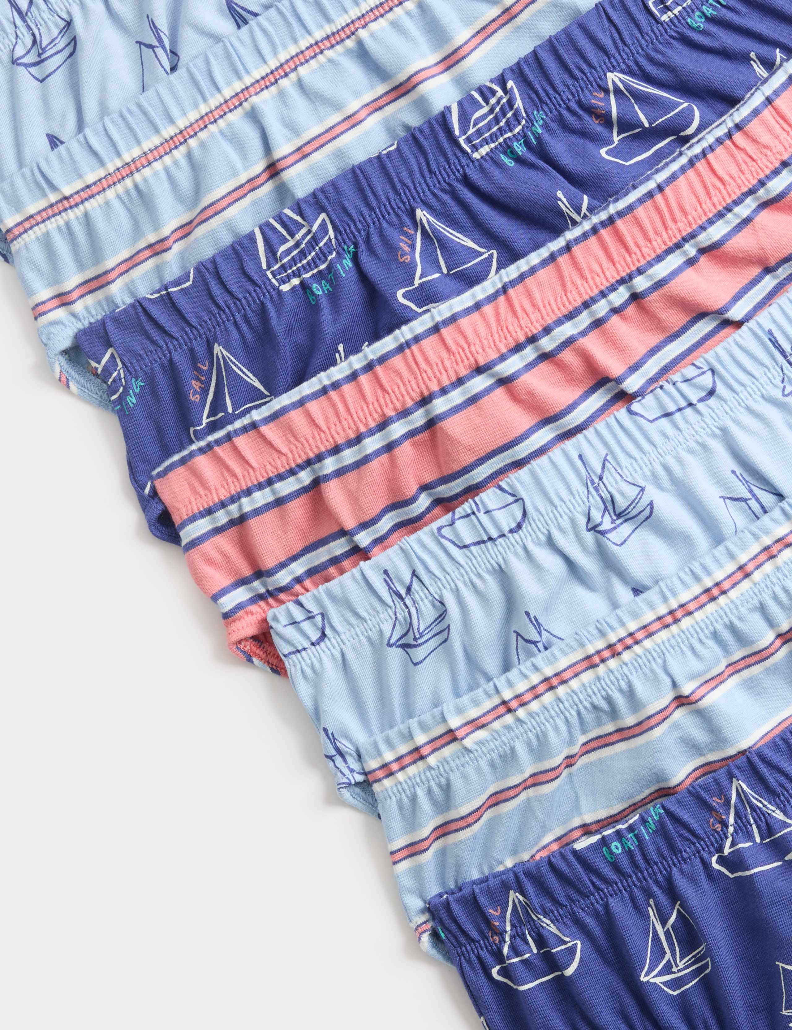 7 Pack Pure Cotton Boats & Striped Briefs (18 Mths-14 Yrs) 2 of 2