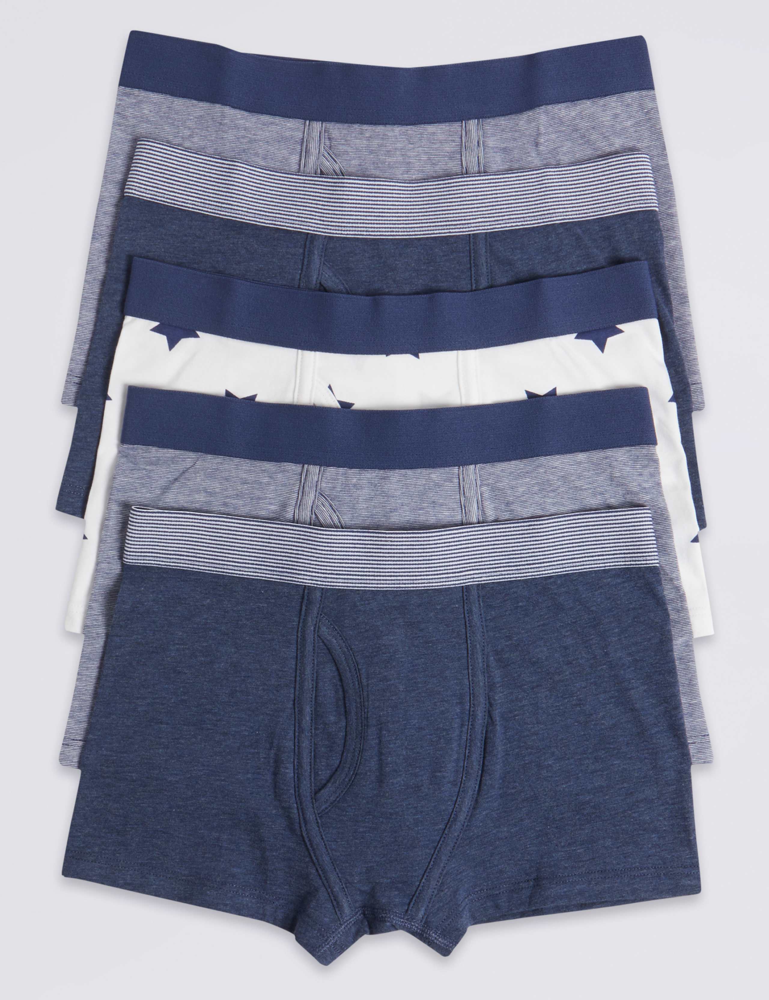 5 Pack Cotton with Stretch Trunks (18 Months - 16 Years) 1 of 2