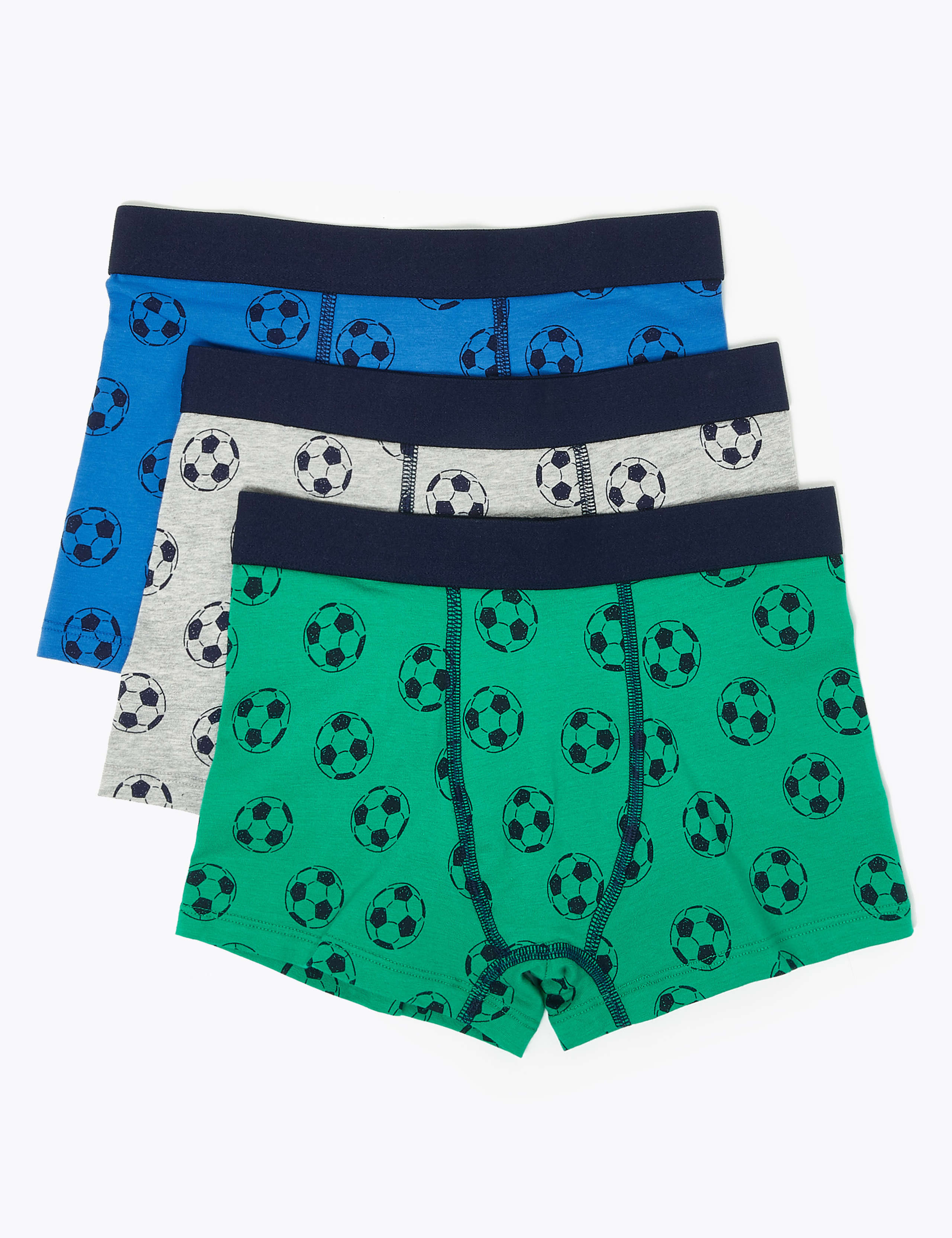 5 Pack Cotton Rich Football Print Trunks (2-16 Yrs) 2 of 2