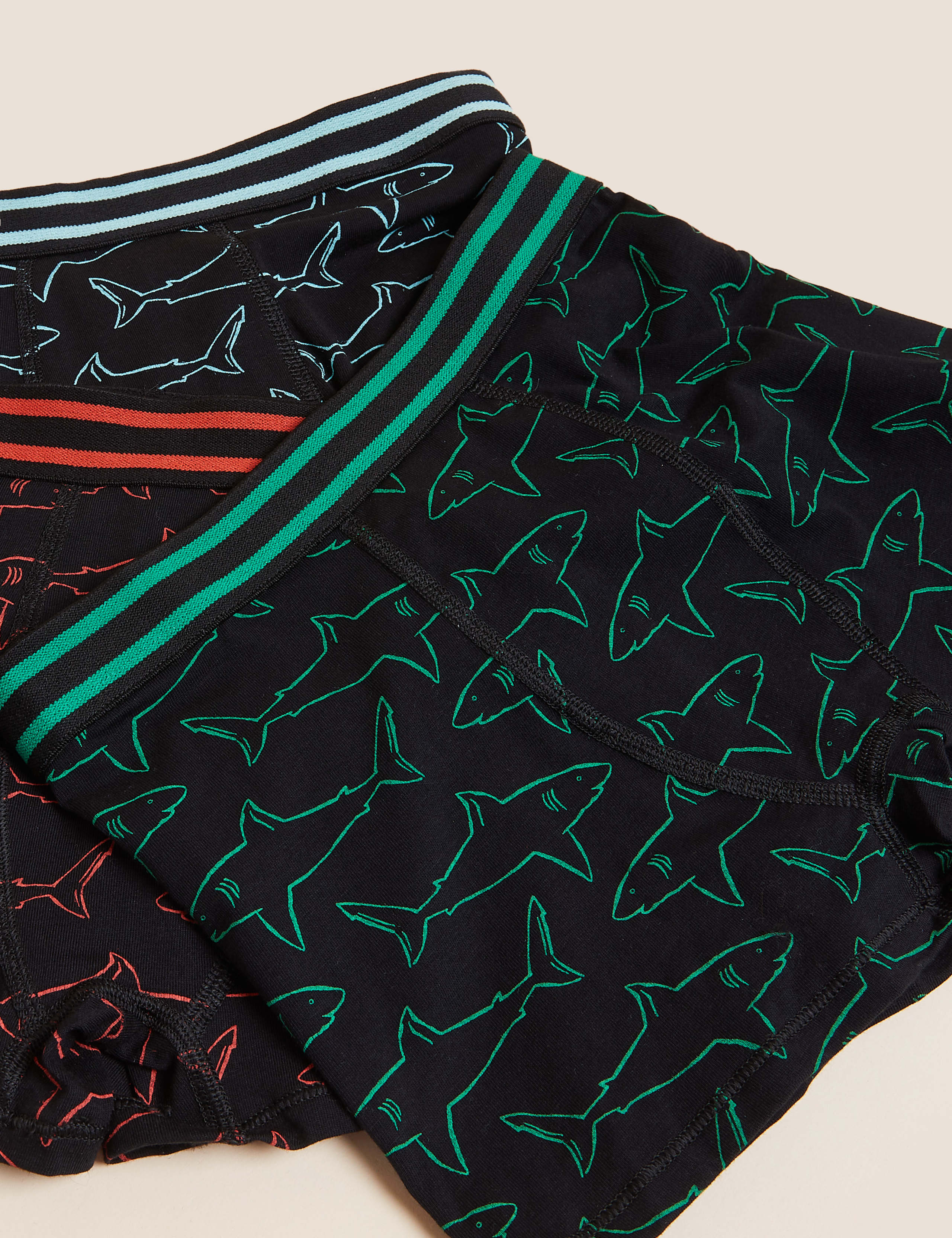5pk Cotton Rich Shark Trunks (2-16 Yrs) 2 of 2