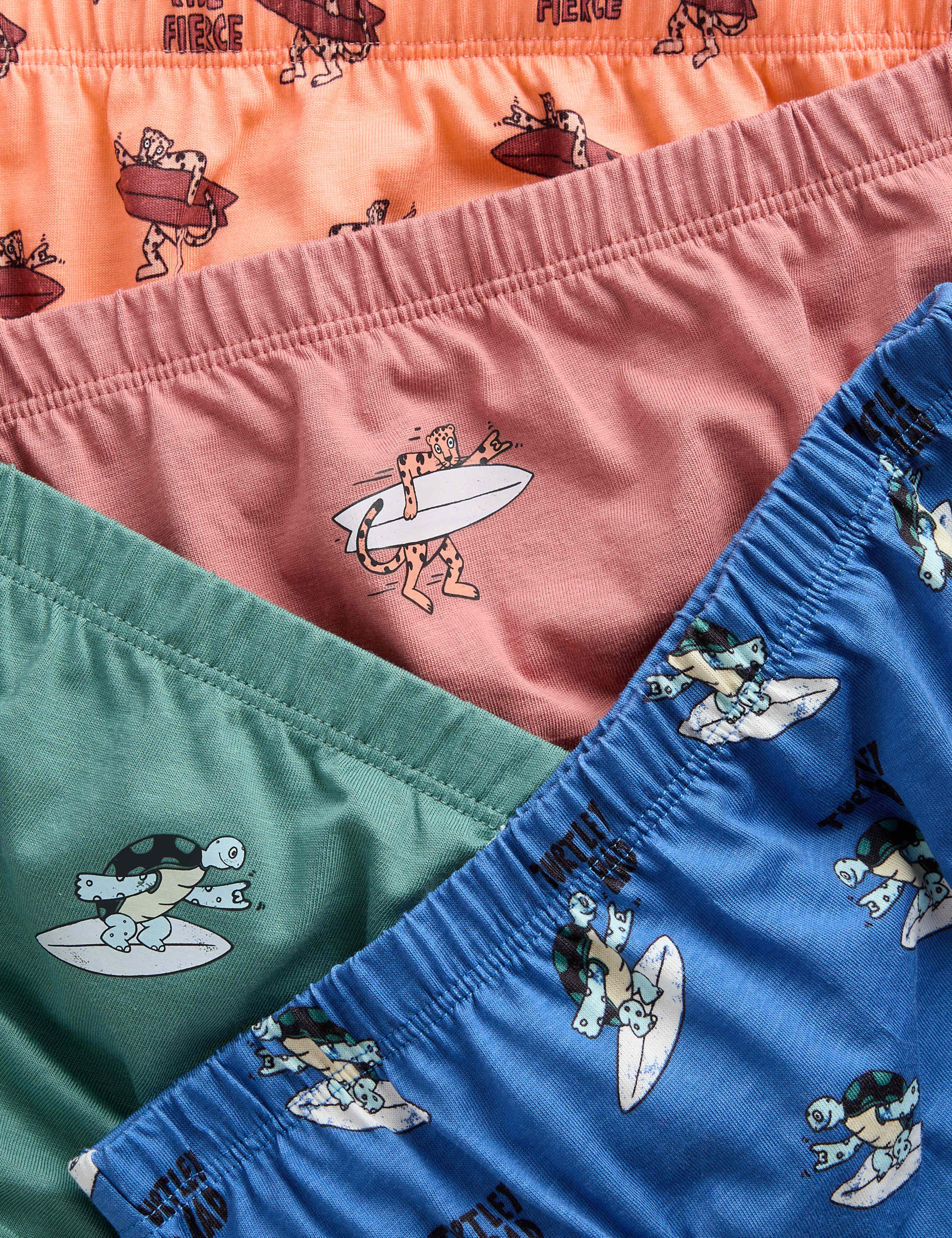 7pk Pure Cotton Surf Animal Briefs (2-8 Yrs) 2 of 2