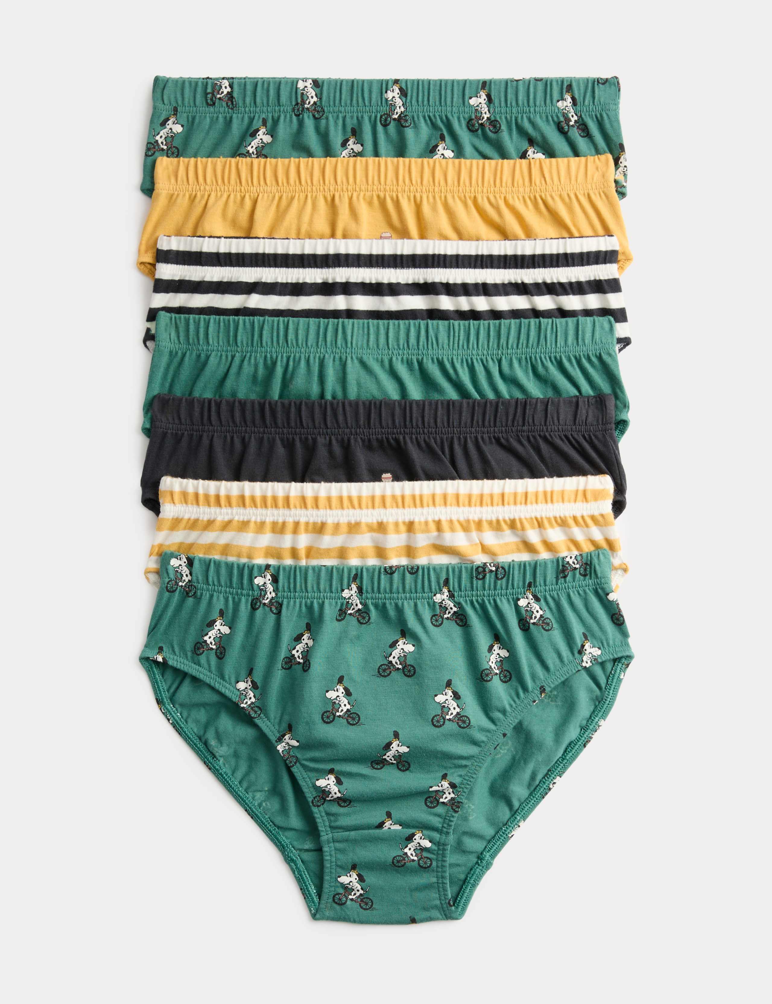 7 Pack Pure Cotton Dog & Striped Briefs (2-8 Years) 1 of 2