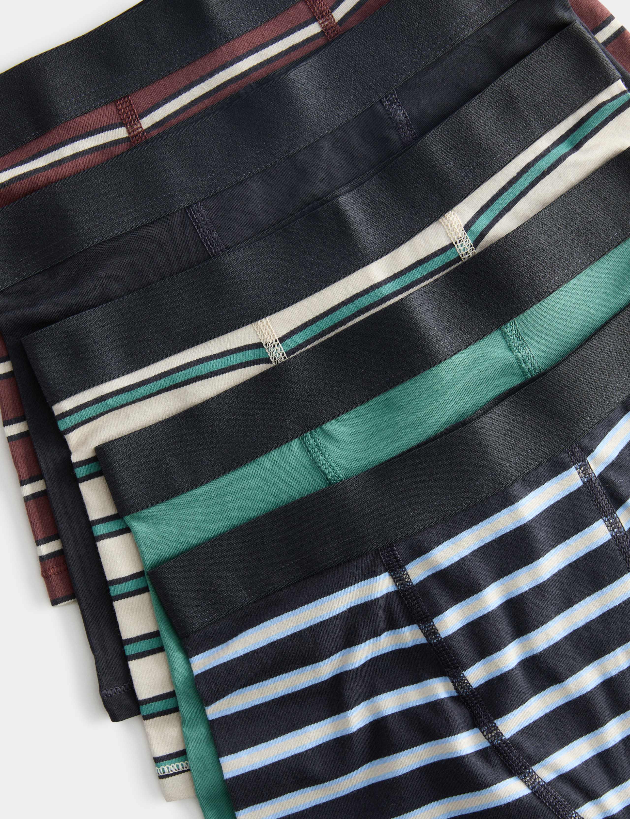 5 Pack Cotton Rich Striped Trunks (5-16 Yrs) 2 of 2