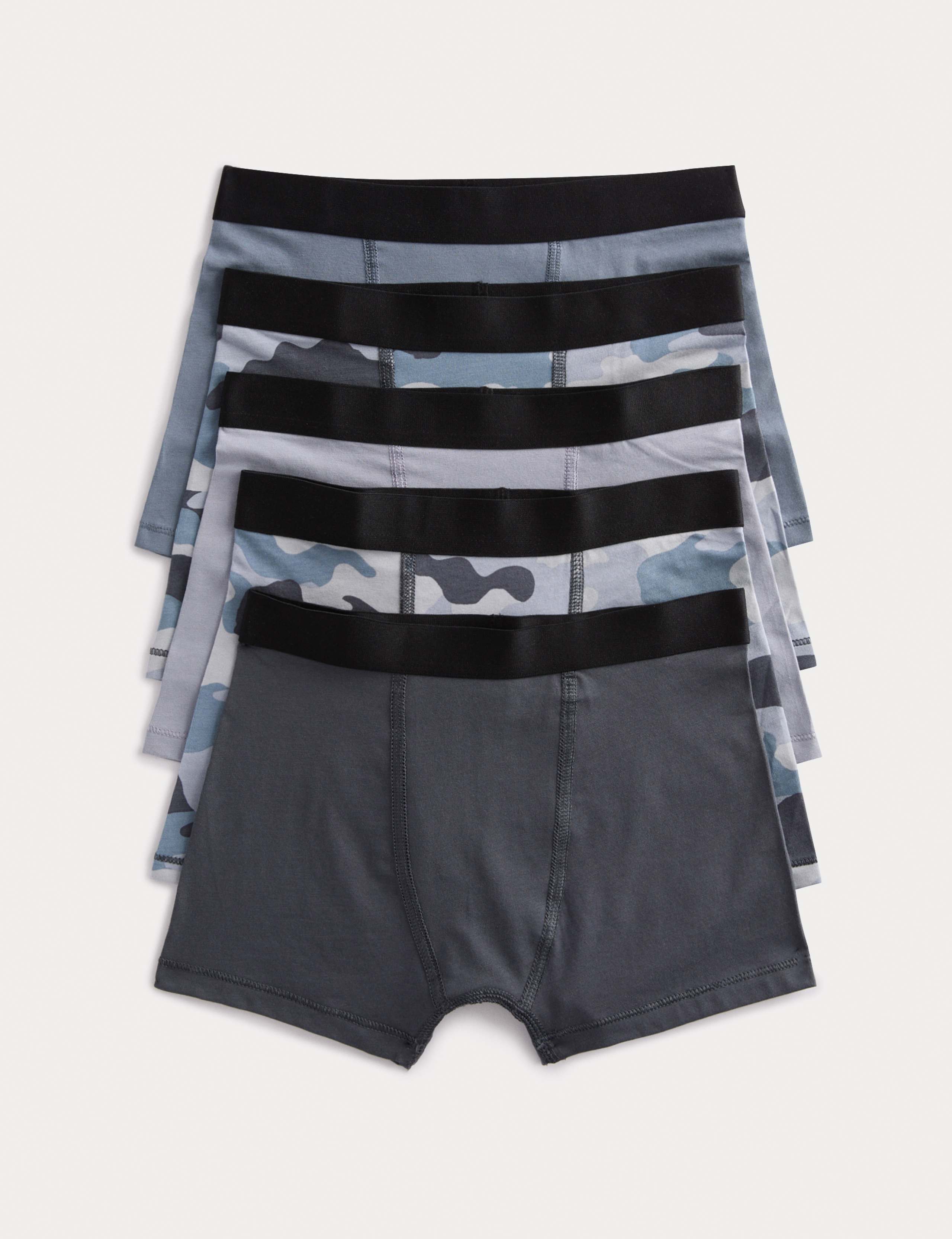 5 Pack Cotton with Stretch Camo Mix Trunks (5-16 Yrs) 1 of 2