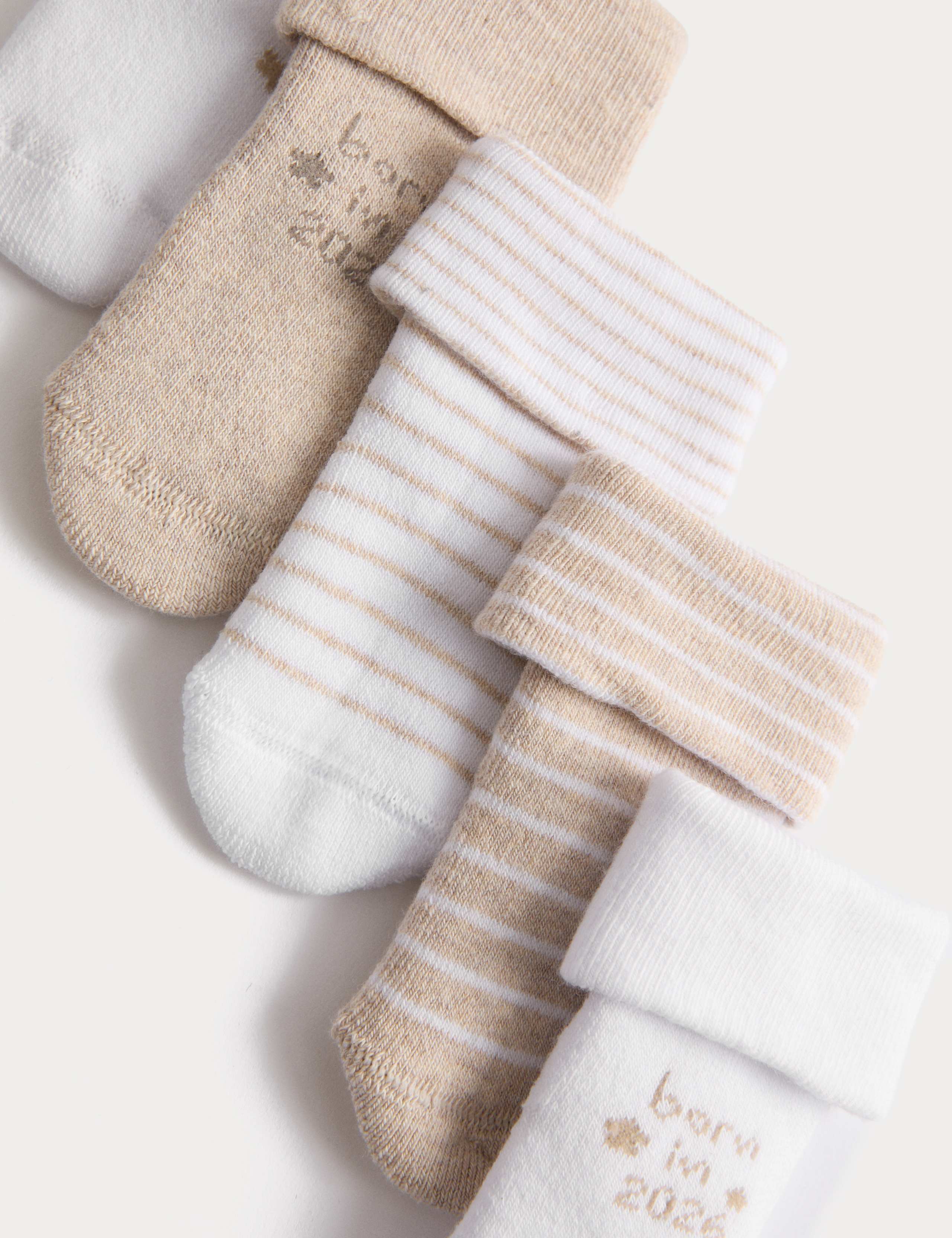 5 Pack Cotton Rich Terry Born in 2026 Socks (0-12 Mths) 2 of 2
