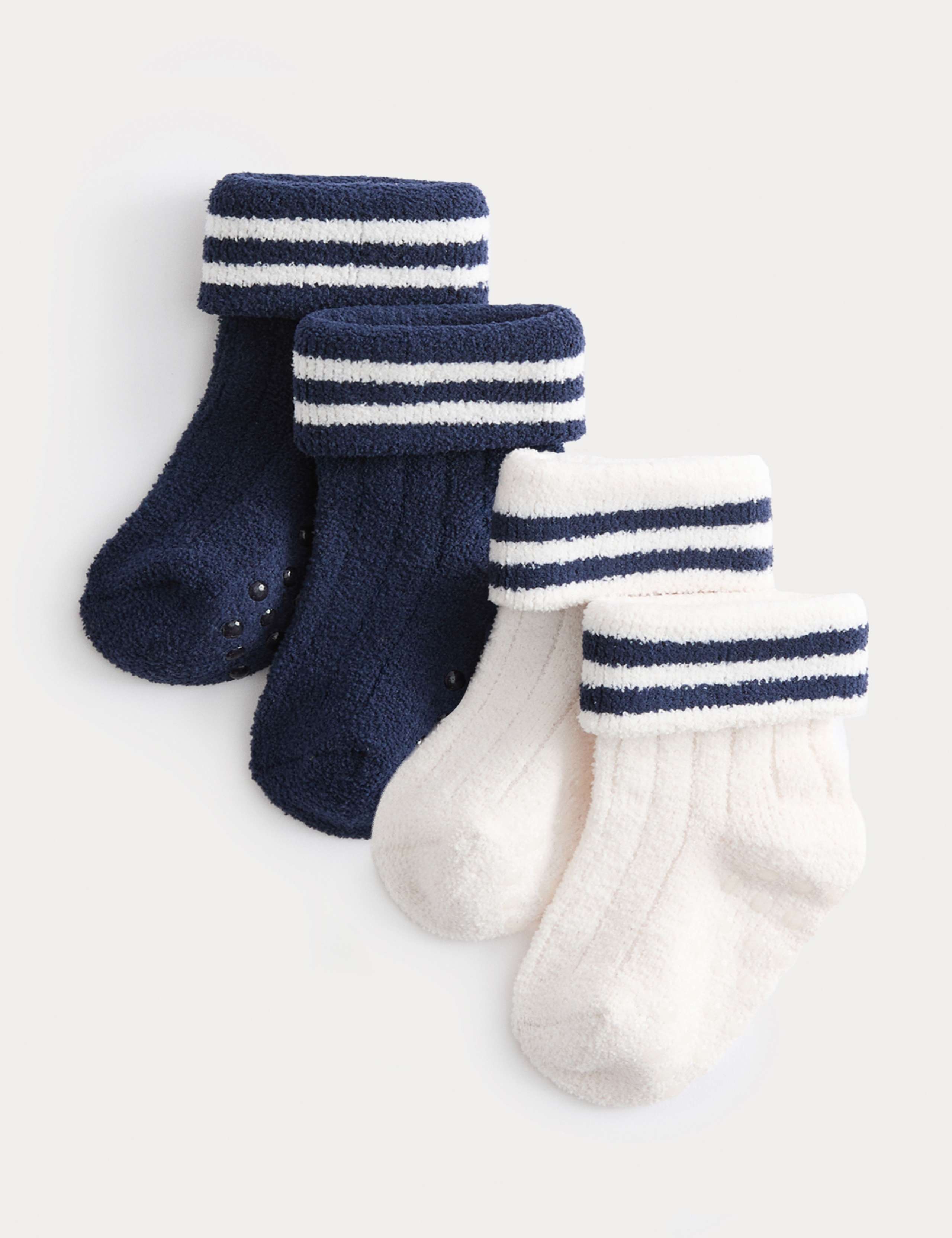 2 Pack Cosy Baby Slipper Socks (0-3 Yrs) 1 of 2