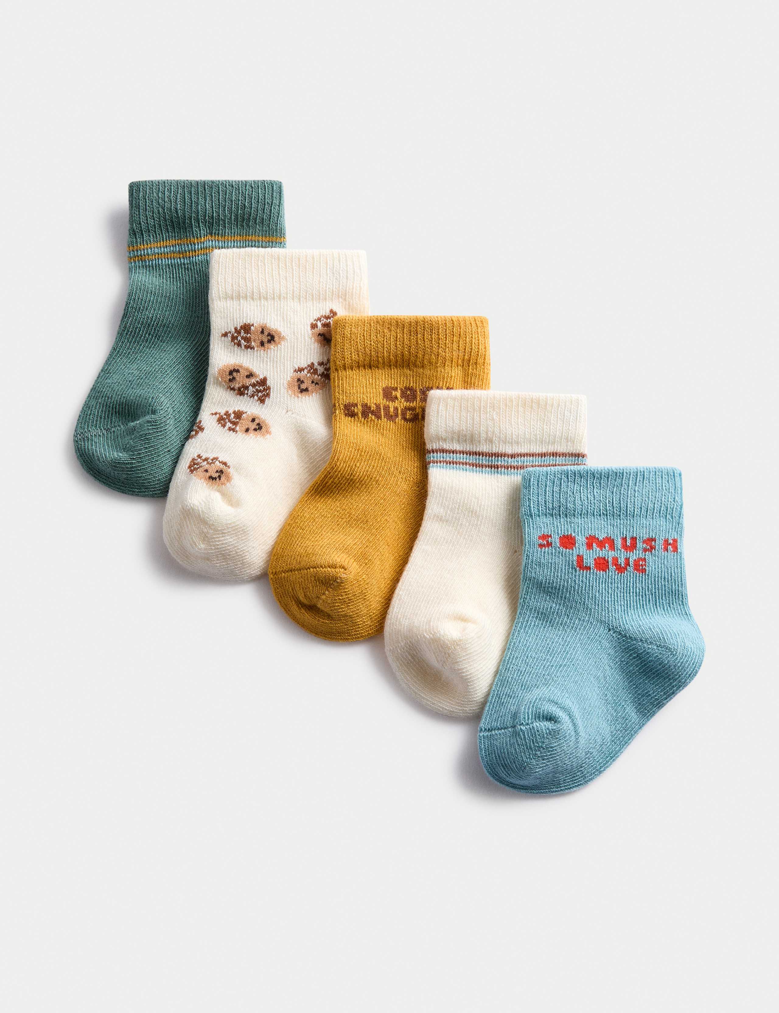 5pk My Little Acorn Baby Socks (0 Mths-3 Yrs) 1 of 2
