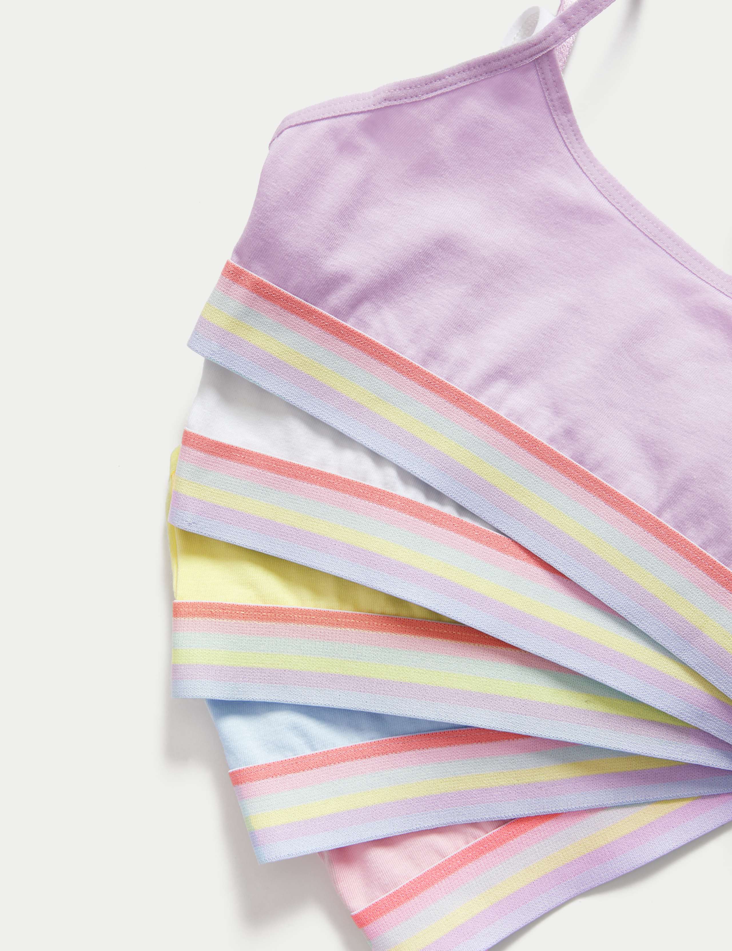 5pk Cotton with Stretch Rainbow Crop Tops (6-16 Yrs) 2 of 3