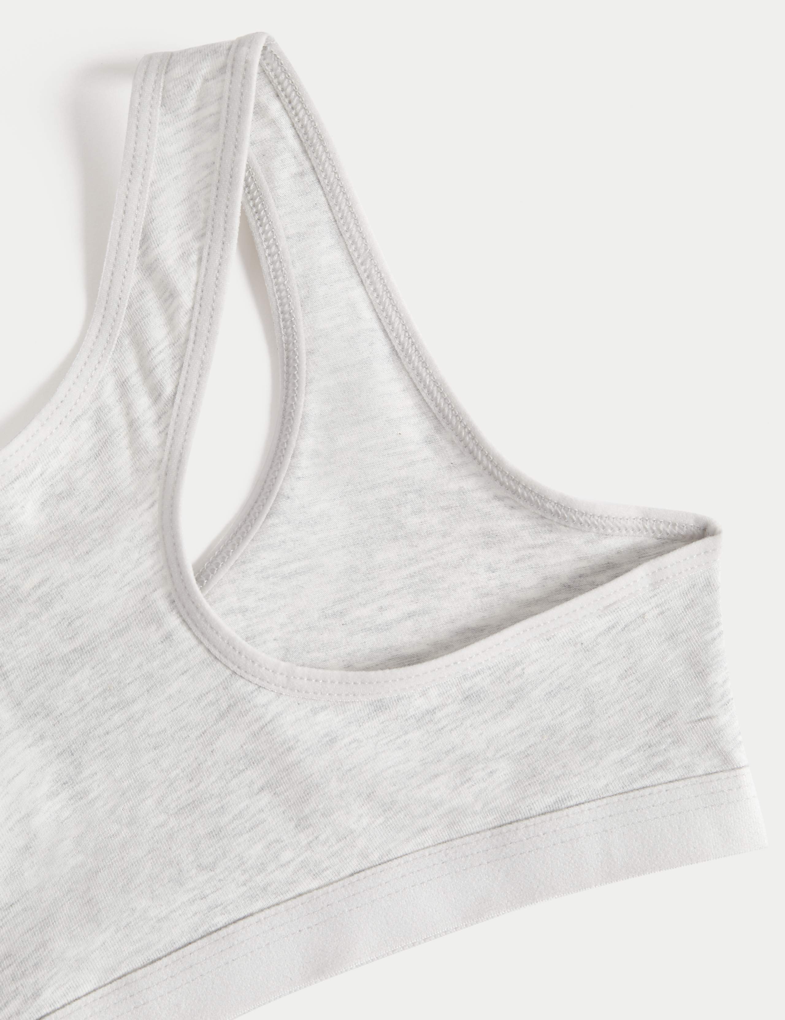 3pk Cotton with Stretch Crop Tops (6-16 Yrs) 3 of 3