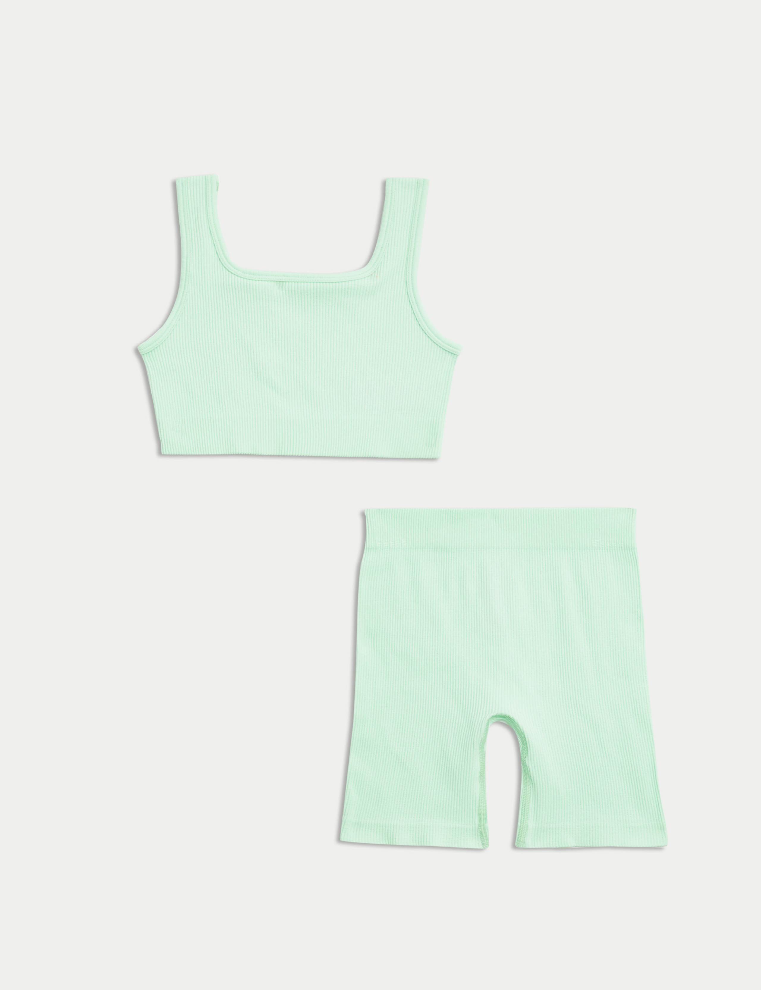 Seamless 2pc Rib Crop Set (6-16 Yrs) 2 of 5