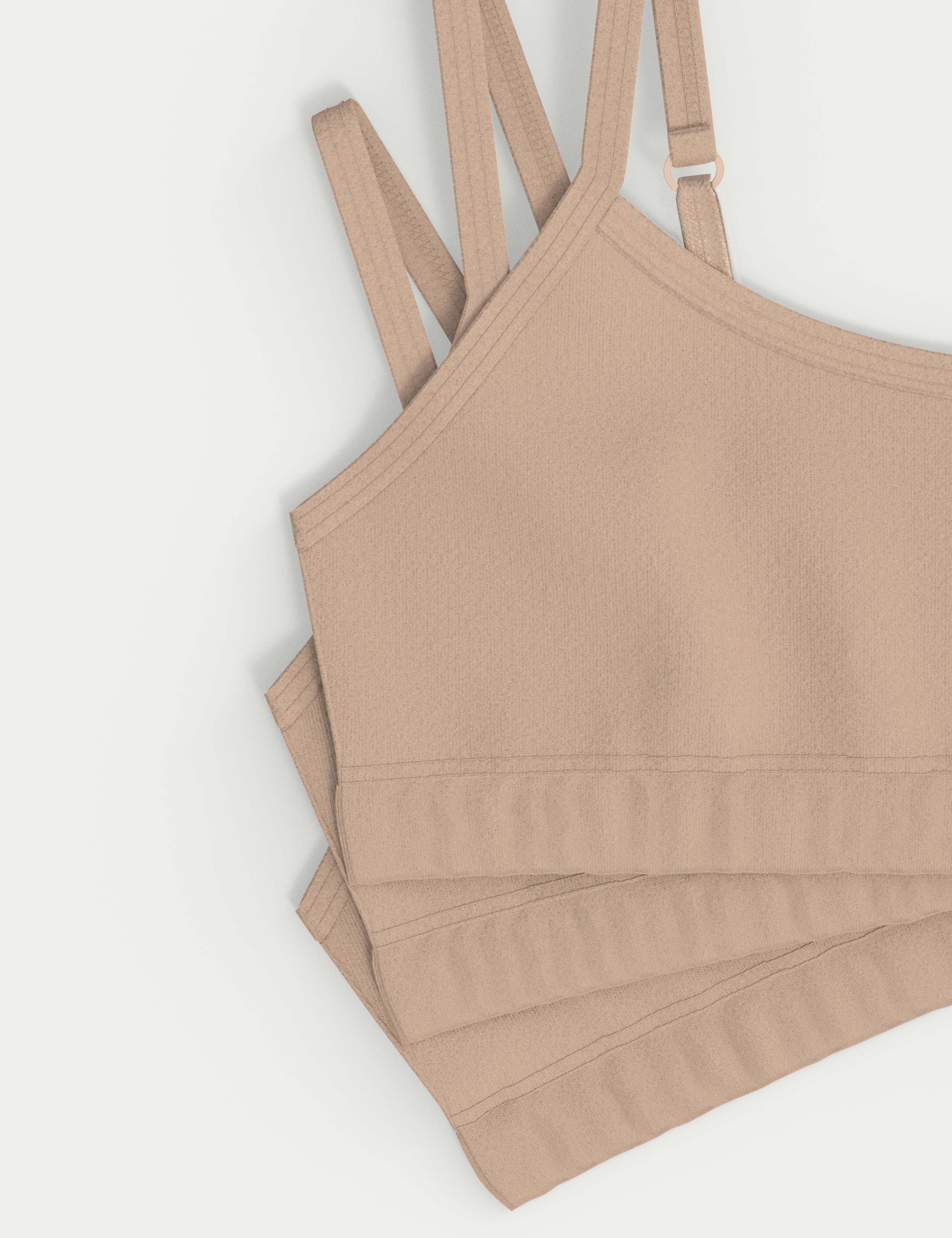 3pk Cotton with Stretch Crop Tops (6-16 Yrs) 2 of 3